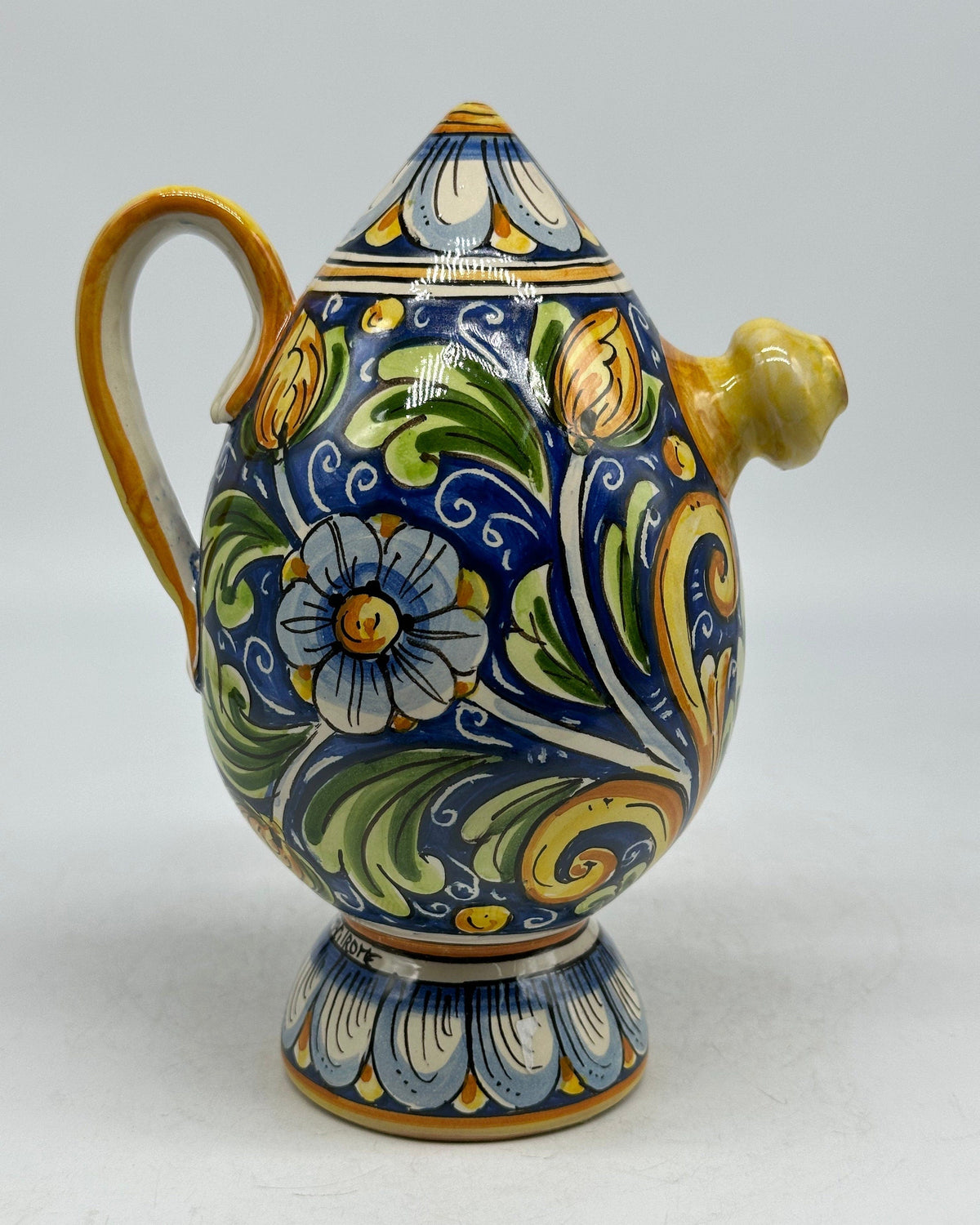 Brocca Tipica "Bummulu Malandrino" 0,5 Litri interamente fatto a mano Ceramica Caltagirone Decoro N.1