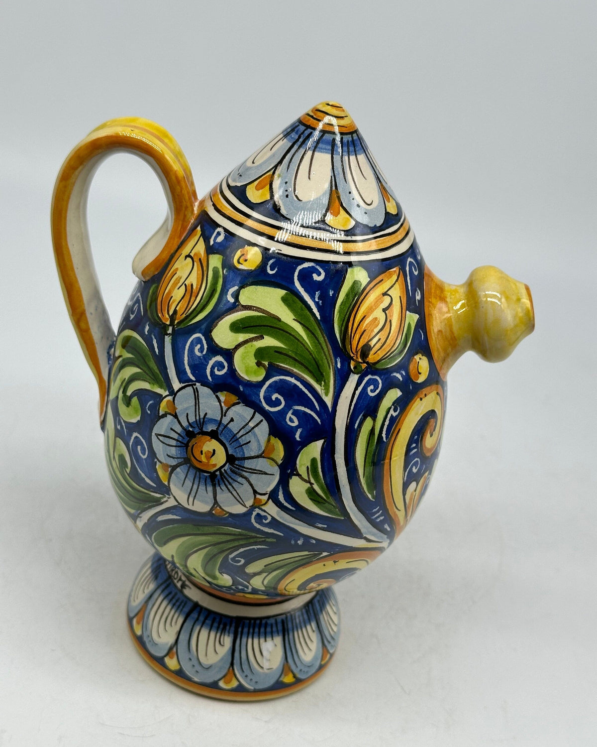 Brocca Tipica "Bummulu Malandrino" 0,5 Litri interamente fatto a mano Ceramica Caltagirone Decoro N.1