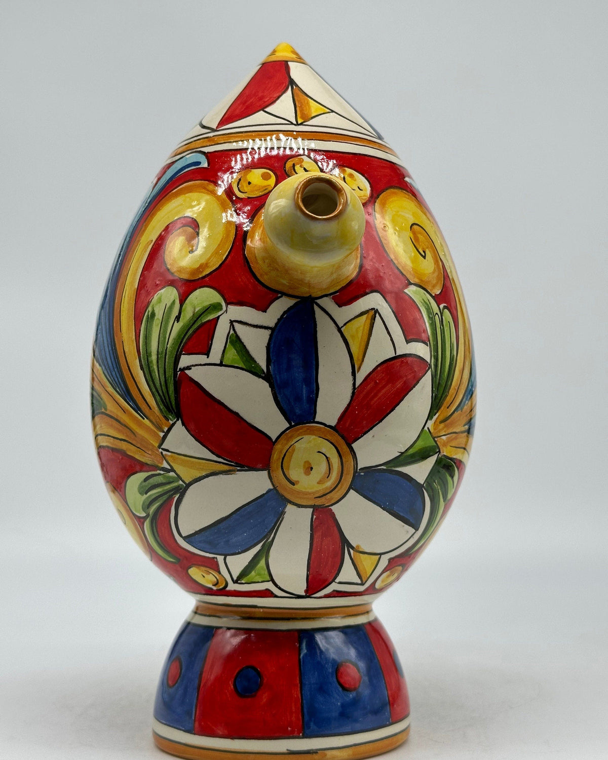 Brocca Tipica "Bummulu Malandrino" 1 Litro interamente fatto a mano Ceramica Caltagirone Decoro N.5