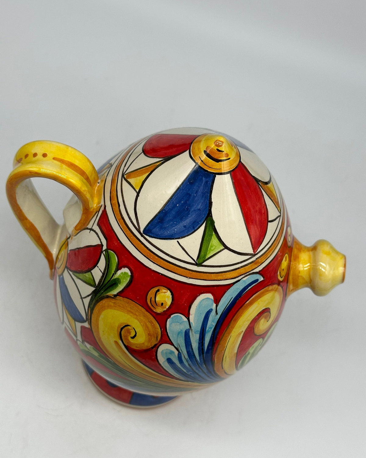 Brocca Tipica "Bummulu Malandrino" 1 Litro interamente fatto a mano Ceramica Caltagirone Decoro N.5