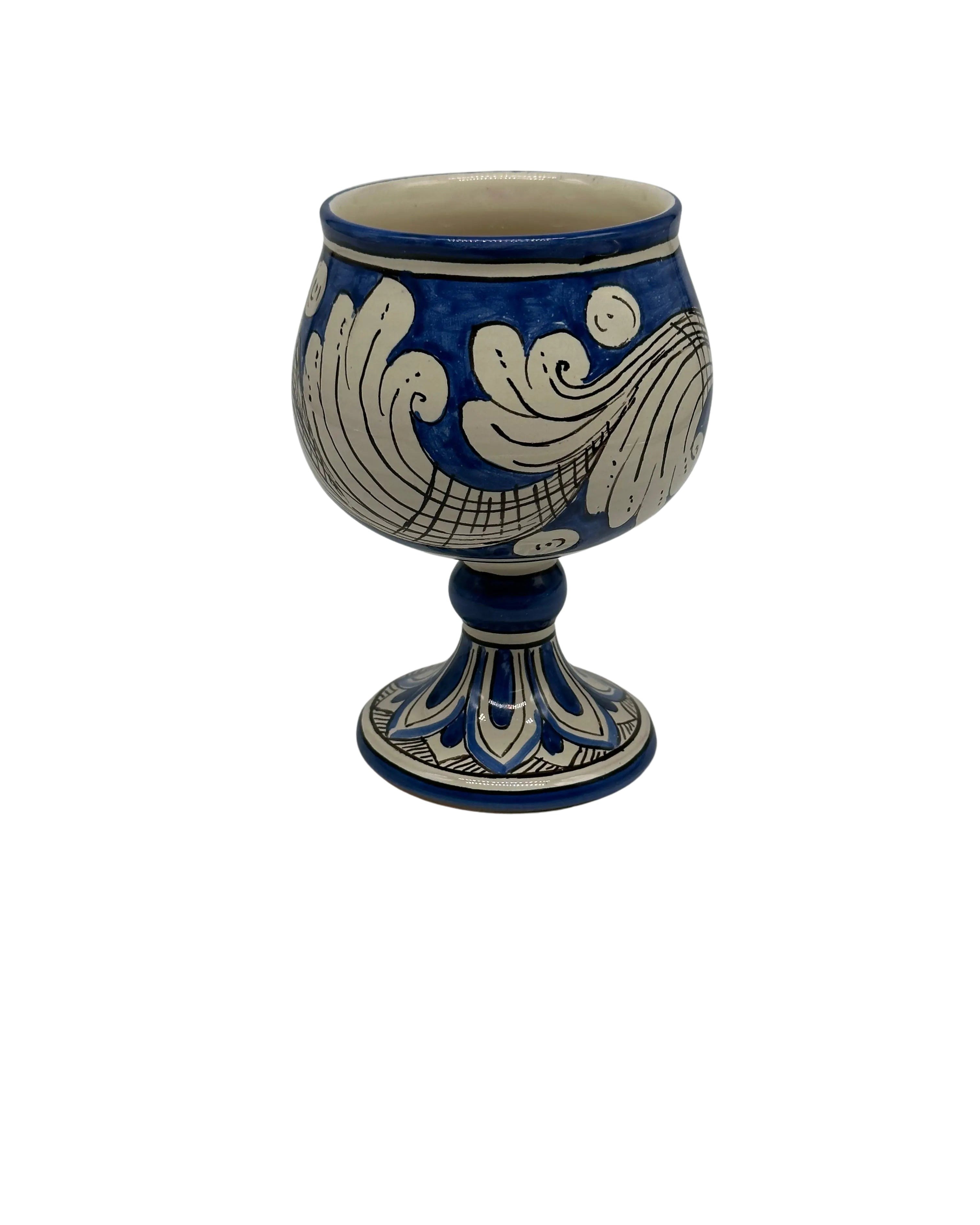 Calice Ceramica Caltagirone decorato a mano Soprammobile VARI COLORI DD CERAMICHE SICILIANE