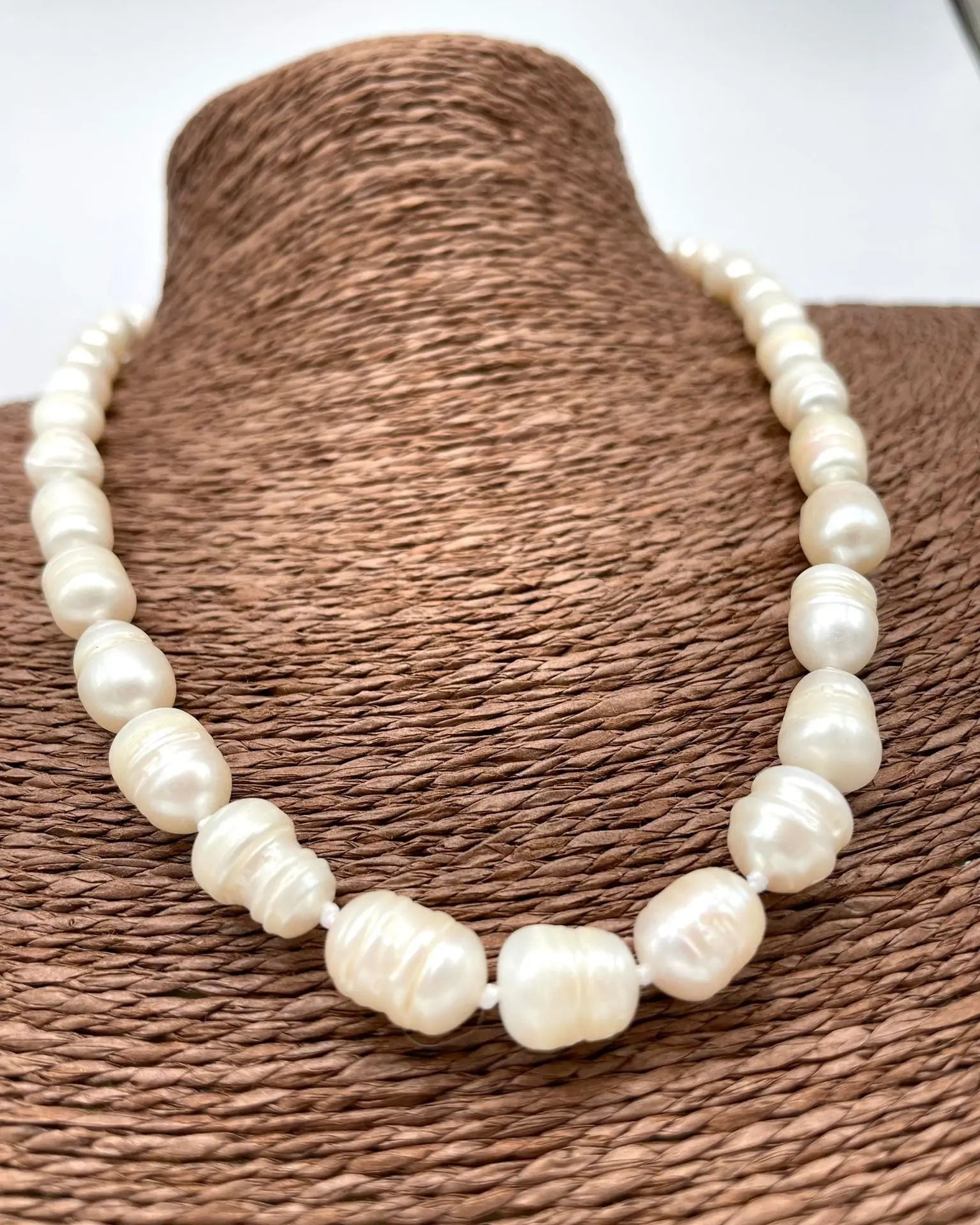 Collana Artigianale Perle Bianche - DD CERAMICHE SICILIANE