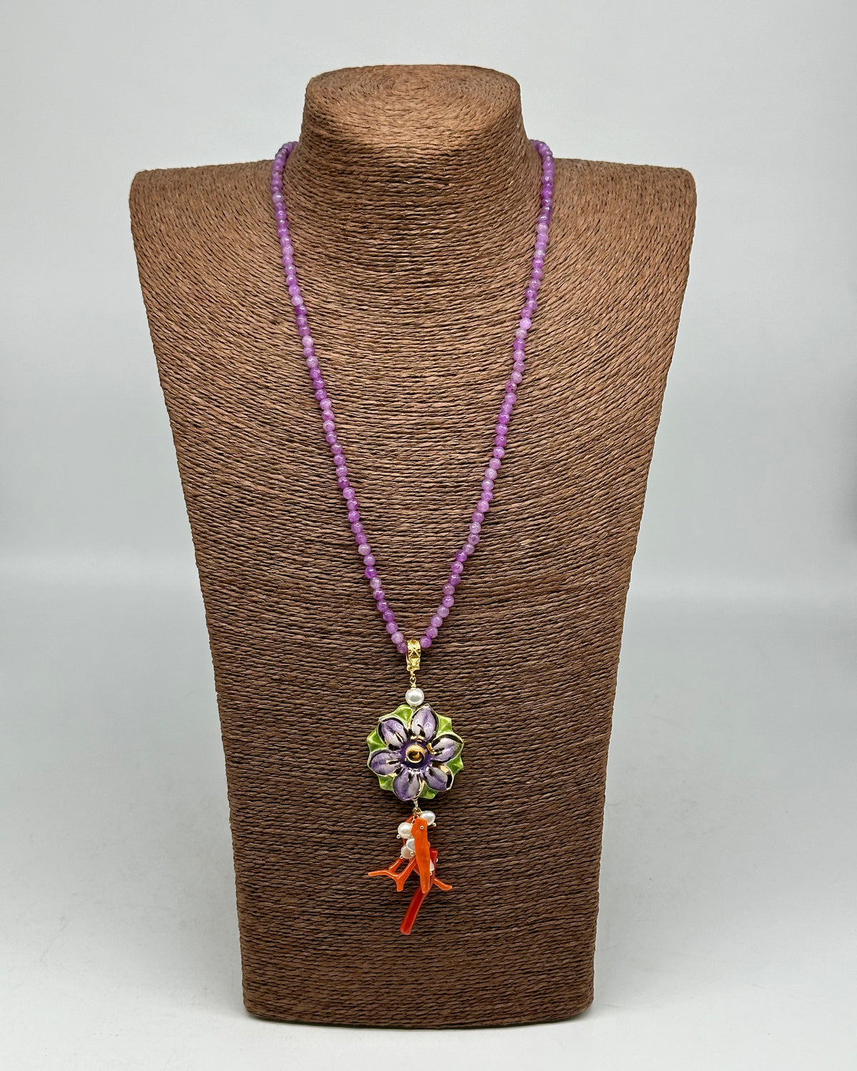 Collana Fiore Viola Ceramica di Caltagirone - BIJOUX