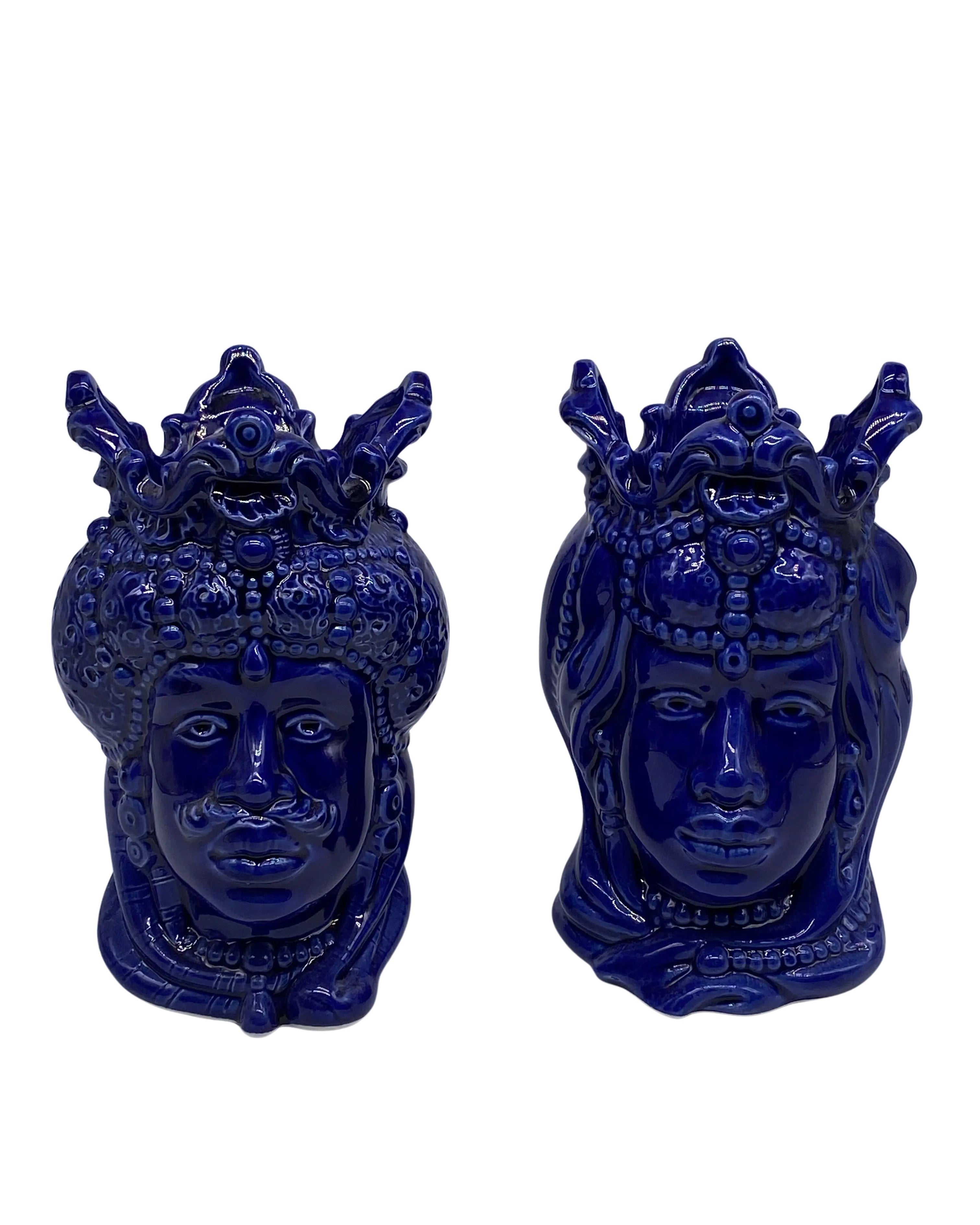 Teste di Moro Emiro Ceramica Caltagirone cm H.20 Artigianale VARI COLORI DD CERAMICHE SICILIANE
