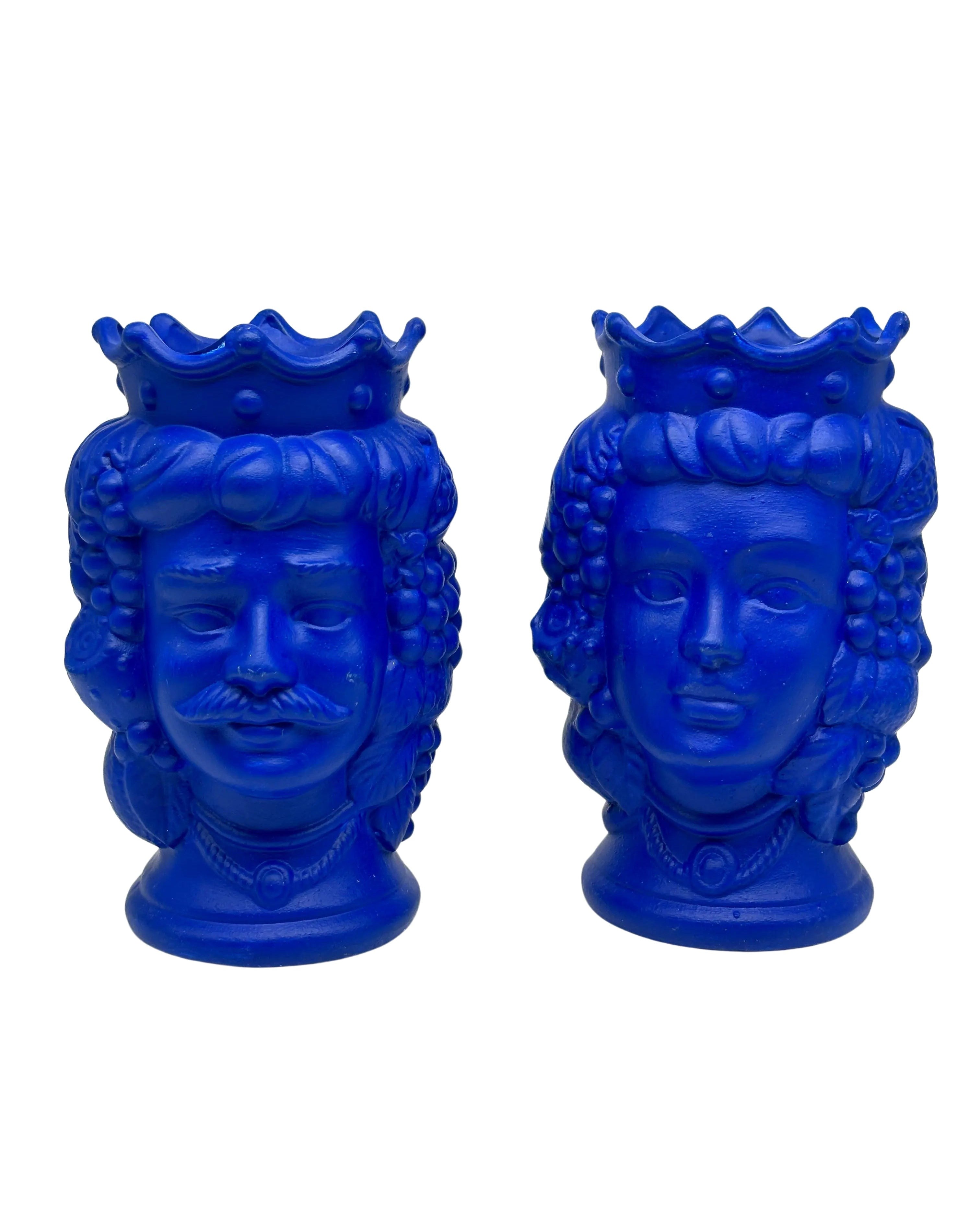 Coppia Teste di Moro Kalat Frutta “LINEA POP” Ceramica Caltagirone cm H.18 Artigianale DD CERAMICHE SICILIANE