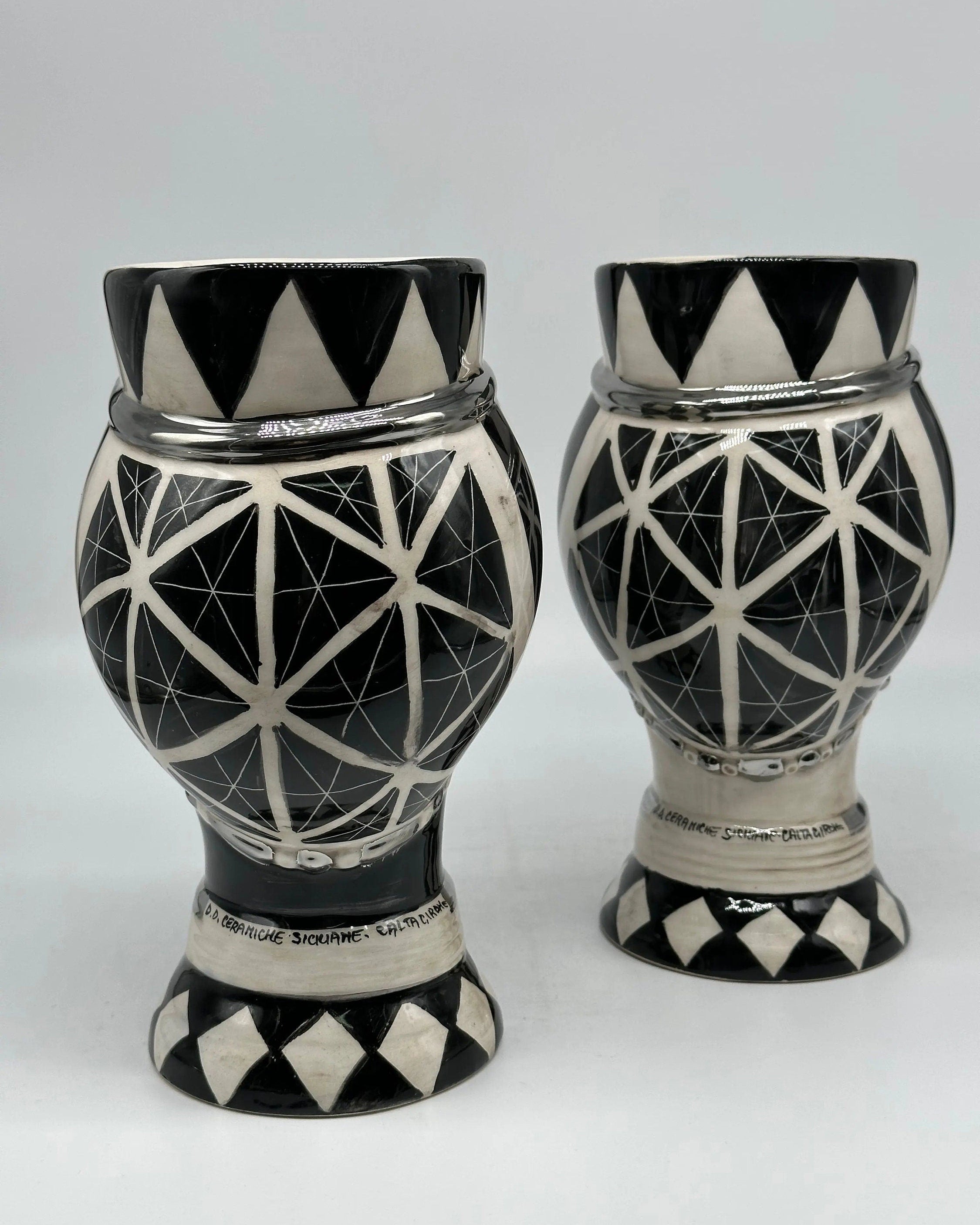 Coppia Teste di Moro Token Ceramica Caltagirone cm H.23 L.12 Artigianale VARI COLORI DD CERAMICHE SICILIANE