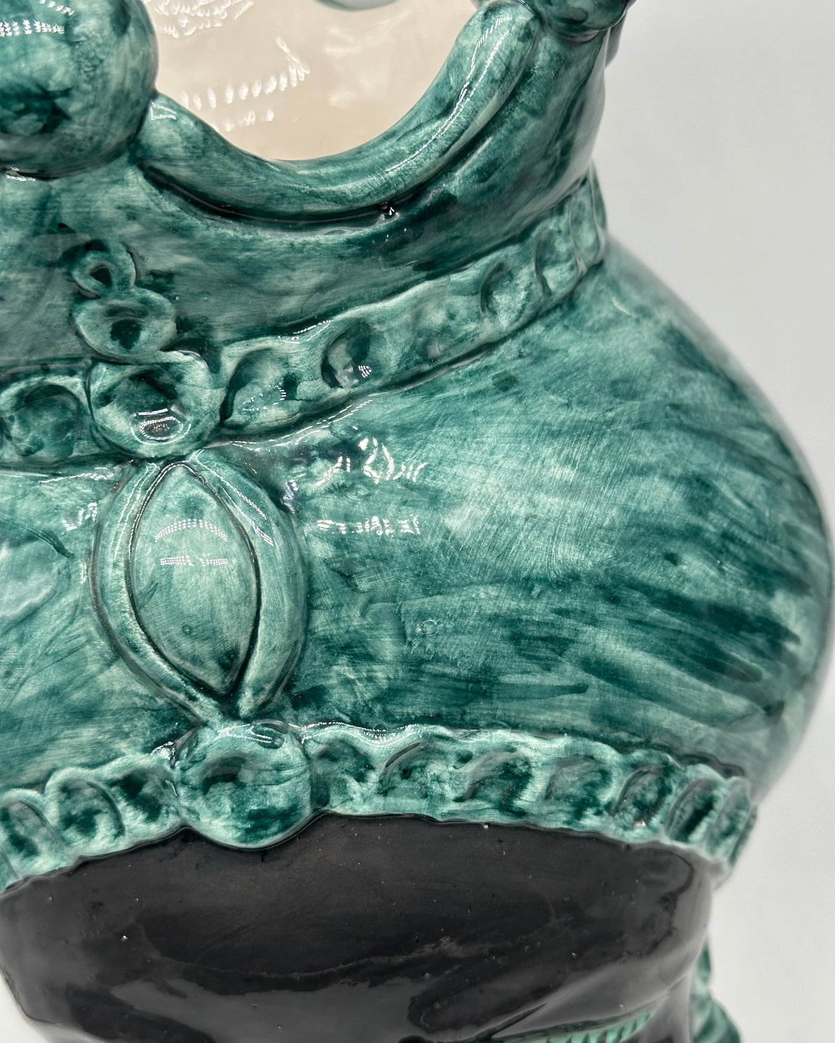 FINE SERIE - Testa di Moro Luis Ceramica Caltagirone cm H.44 L.23 Artigianale Turbante Verde Antico DONNA - Donna