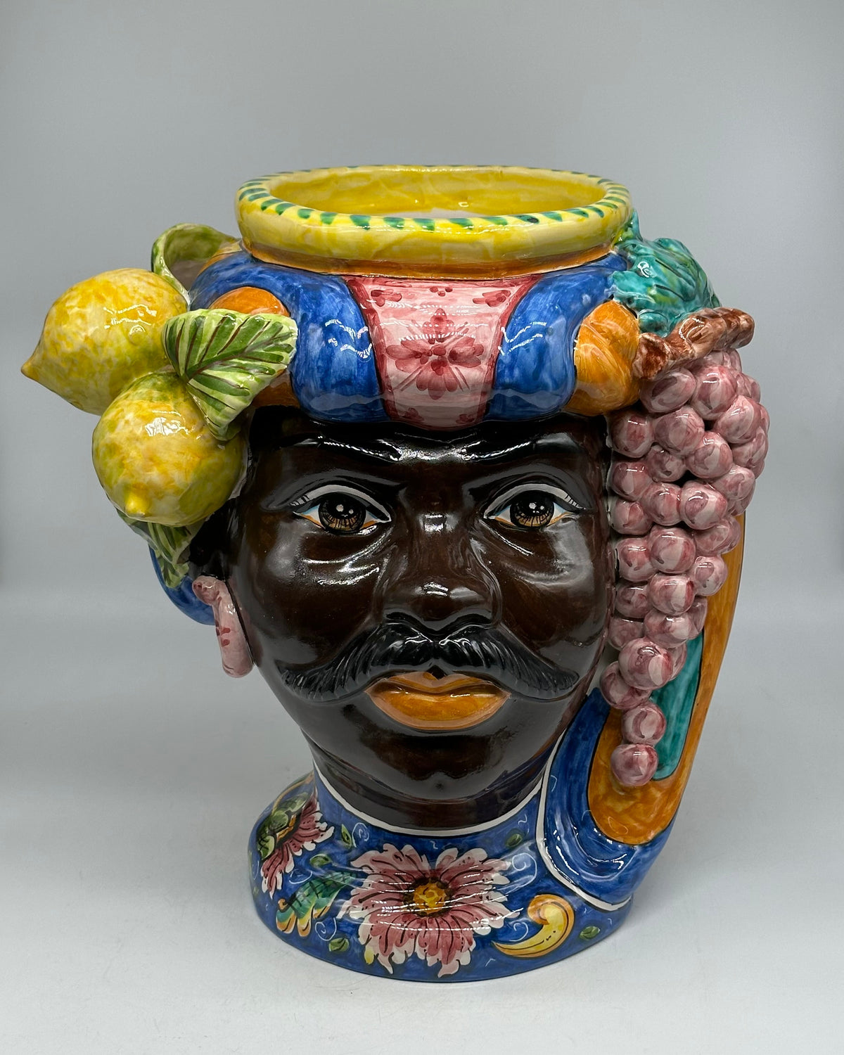 FINE SERIE - Teste di Moro Evergreen Ceramica Caltagirone cm H.36 L.35 Artigianale - Uomo - TESTE DI MORO