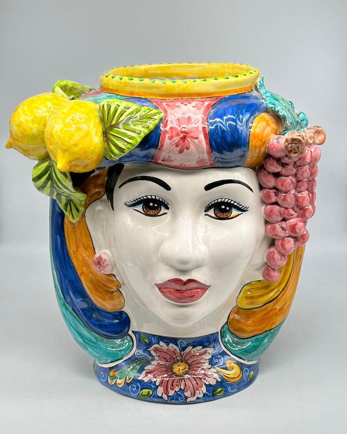 FINE SERIE - Teste di Moro Evergreen Ceramica Caltagirone cm H.36 L.35 Artigianale - Donna - TESTE DI MORO