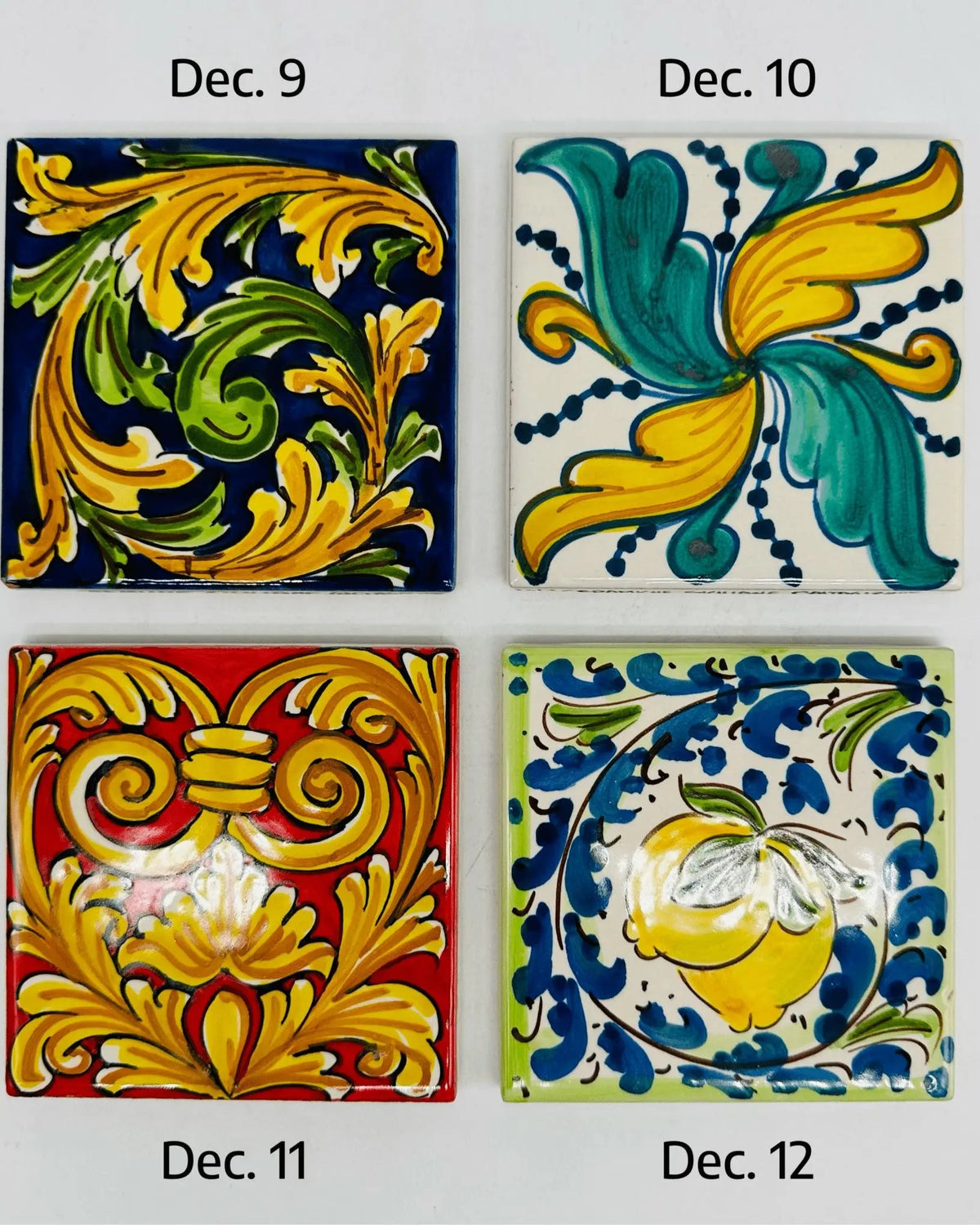Maioliche Ceramica Caltagirone cm 10x10 Piastrelle Mattonelle decorate a mano - PIASTRELLE