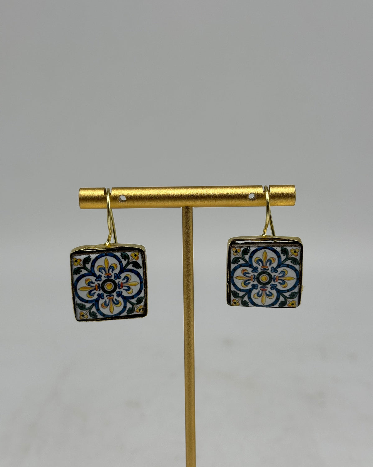 Orecchini Mattonella Maiolica Ceramica di Caltagirone V.19 - ORECCHINI