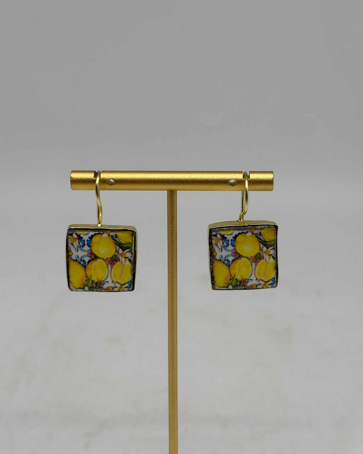 Orecchini Mattonella Maiolica Ceramica di Caltagirone V.14 - ORECCHINI