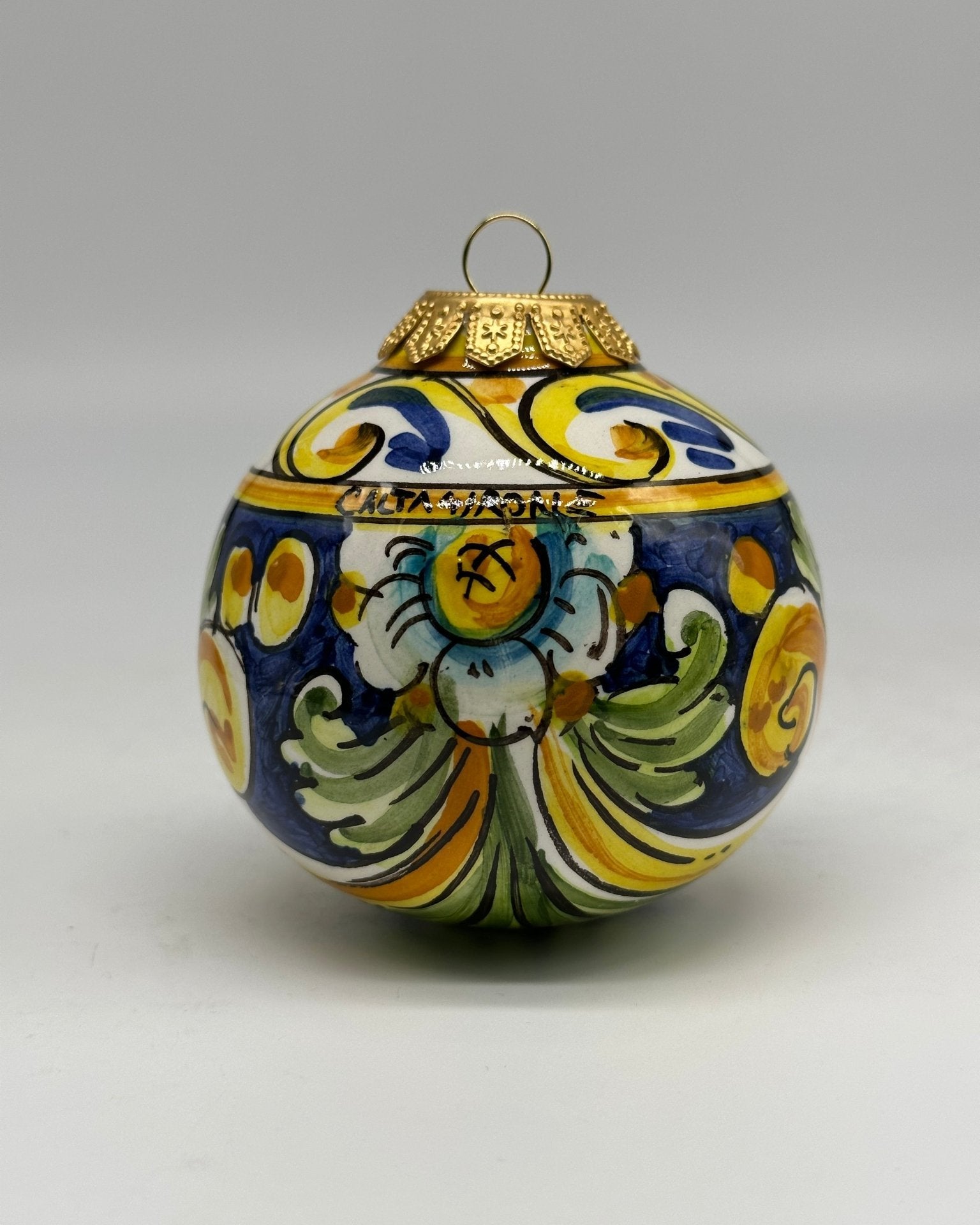 Palla di Natale Diametro 8cm decorata a mano Ceramica di Caltagirone VARI DECORI - DD CERAMICHE SICILIANE