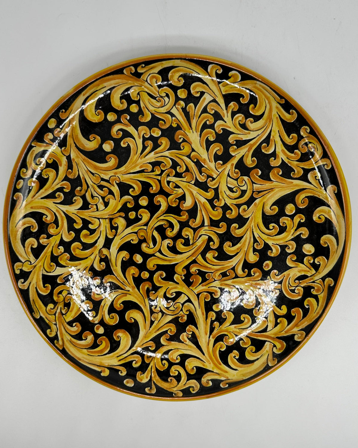 Piatto Decorativo dipinto a mano diametro cm 30 Decoro n.2 DD CERAMICHE SICILIANE