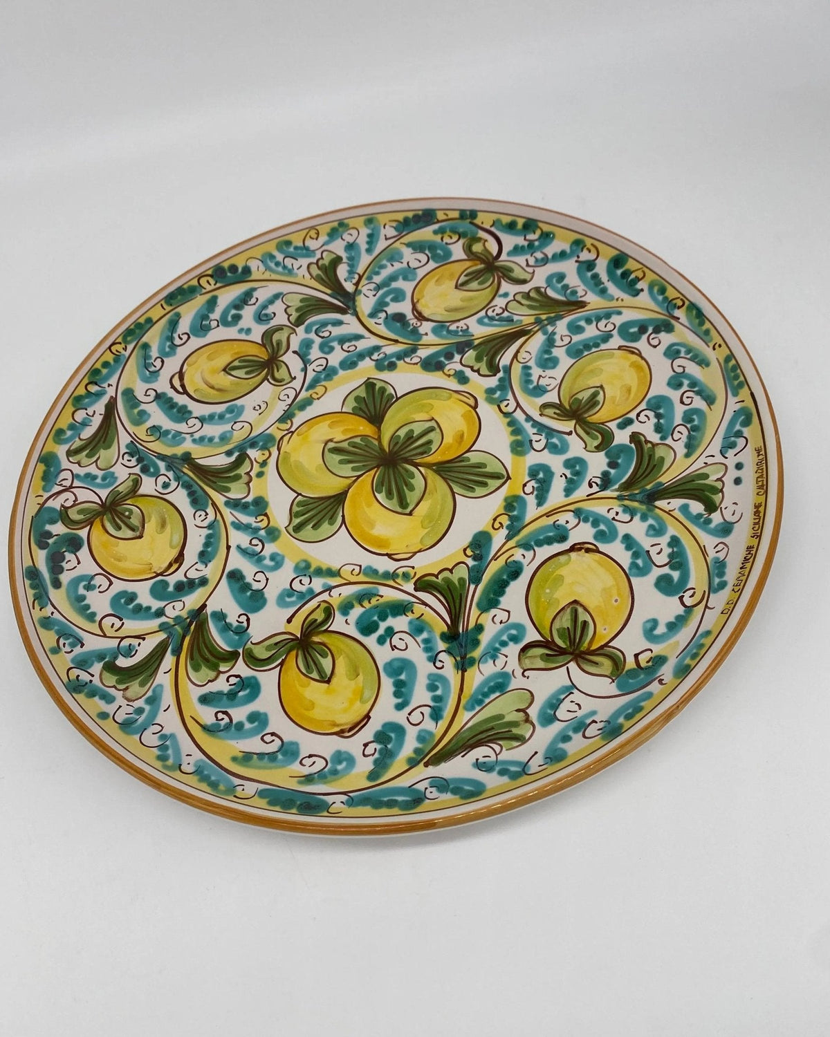 Piatto Decorativo dipinto a mano diametro cm 30 Decoro n.5s - DD CERAMICHE SICILIANE