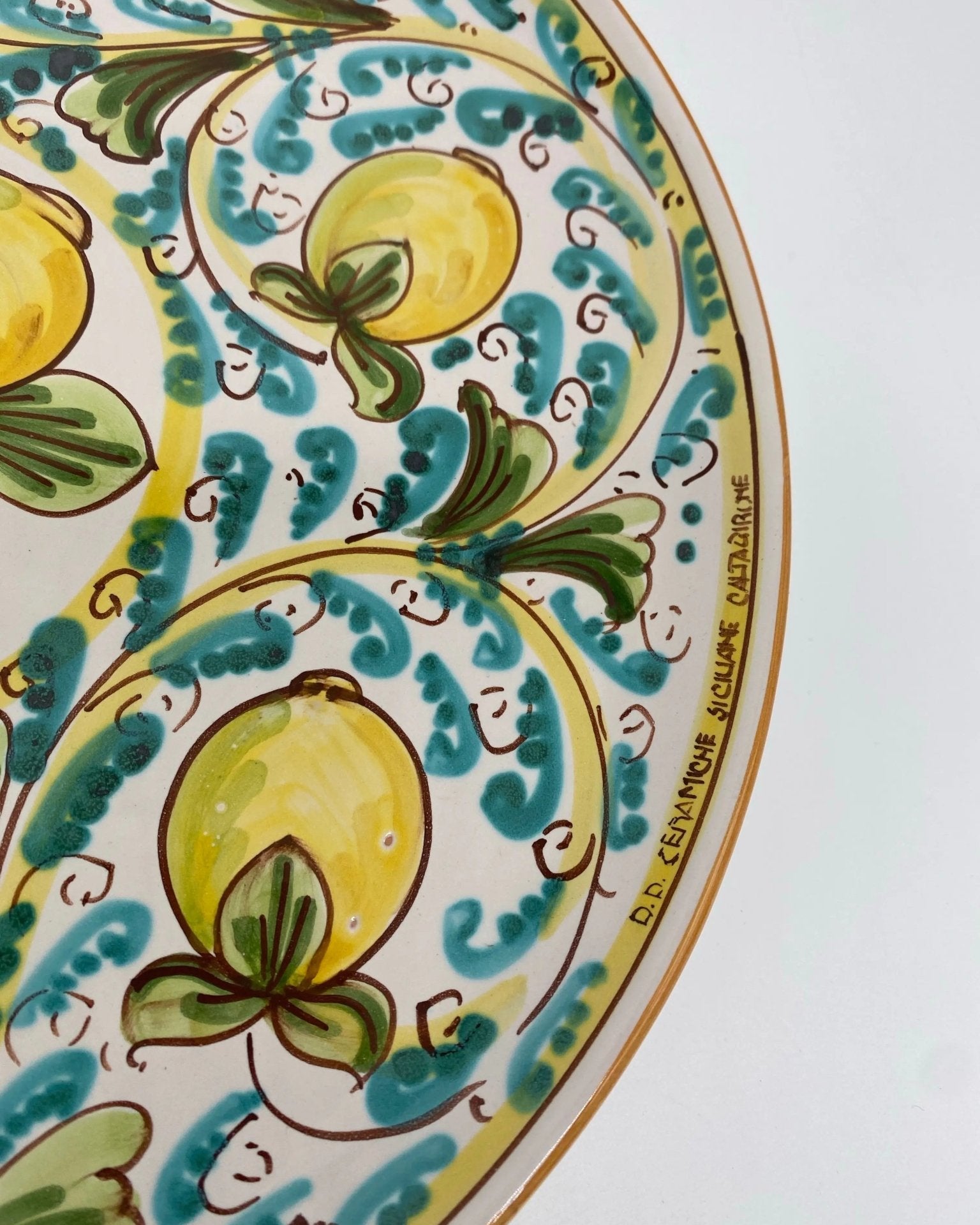 Piatto Decorativo dipinto a mano diametro cm 30 Decoro n.5s - DD CERAMICHE SICILIANE