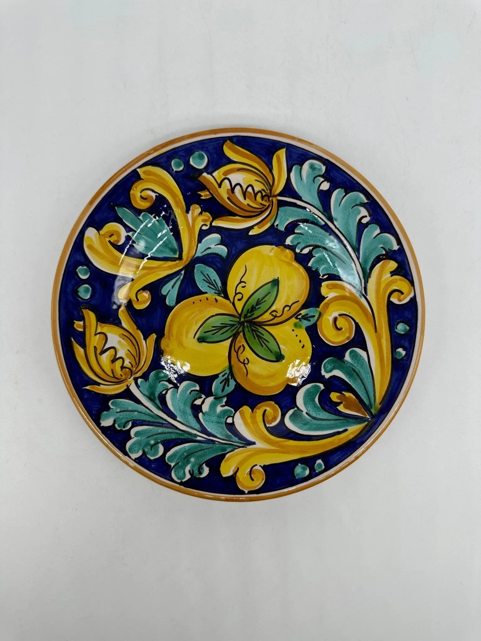 Piatto Dessert Uso Alimentare Ceramica Caltagirone - Citron - PIATTI SERVIZIO