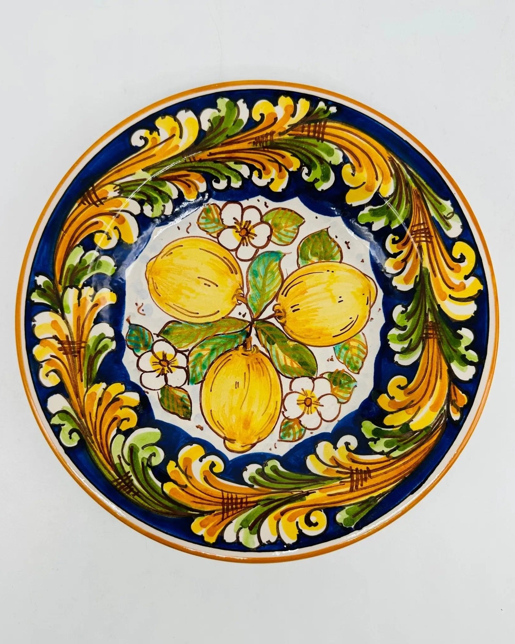 Piatto Fondo Uso Alimentare Ceramica Caltagirone - Citrino - PIATTI SERVIZIO