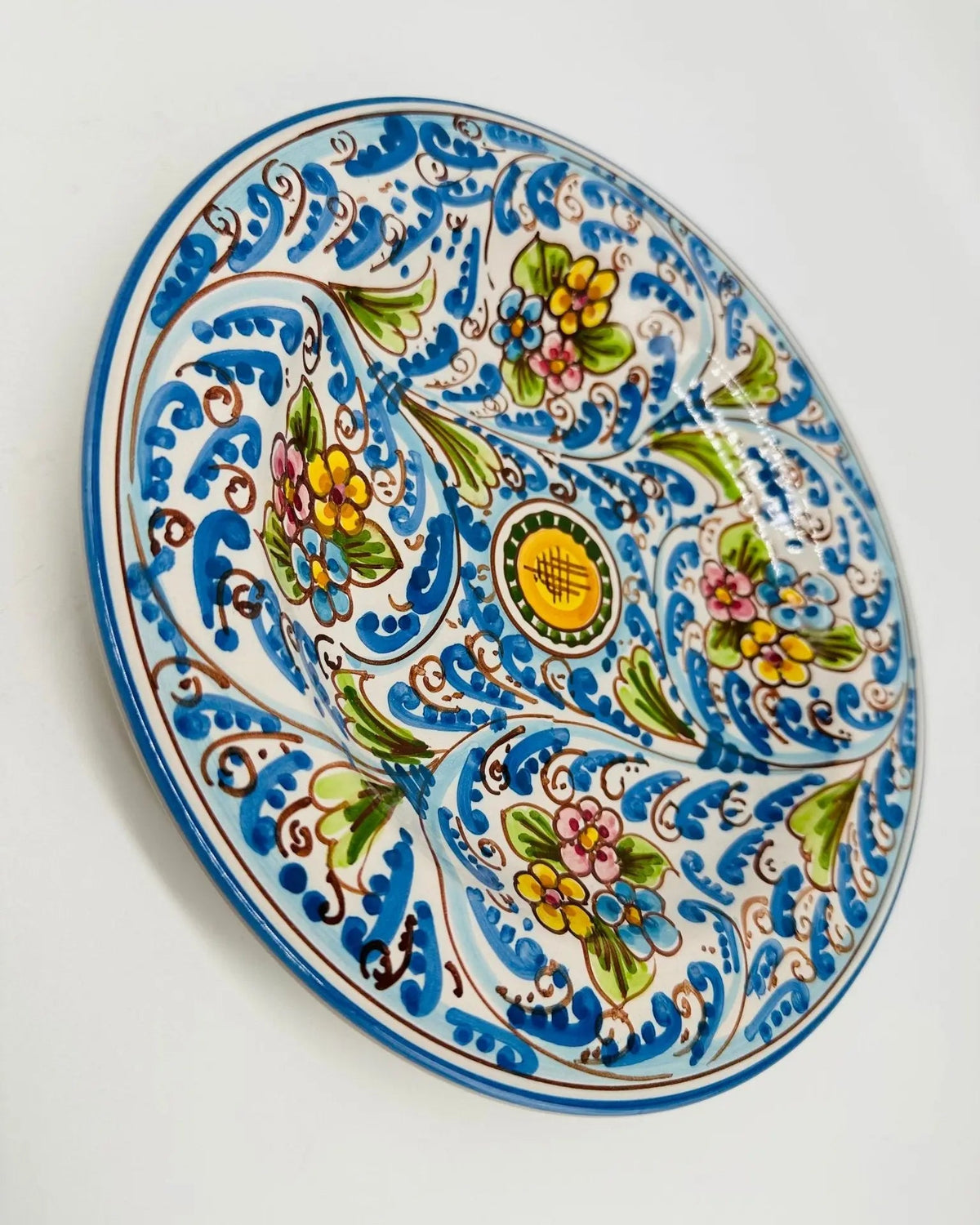 Piatto Fondo Uso Alimentare Ceramica Caltagirone - Opale - PIATTI SERVIZIO