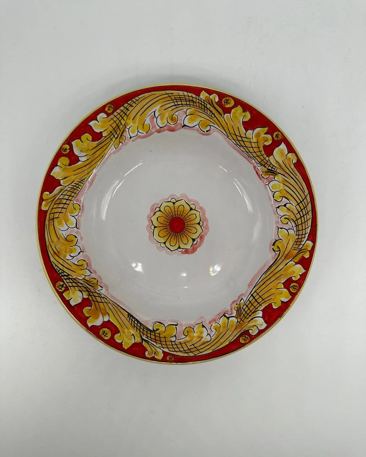 Piatto Fondo Uso Alimentare Ceramica Caltagirone - Vulcano - PIATTI SERVIZIO