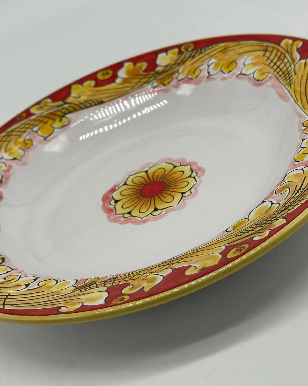 Piatto Fondo Uso Alimentare Ceramica Caltagirone - Vulcano - PIATTI SERVIZIO