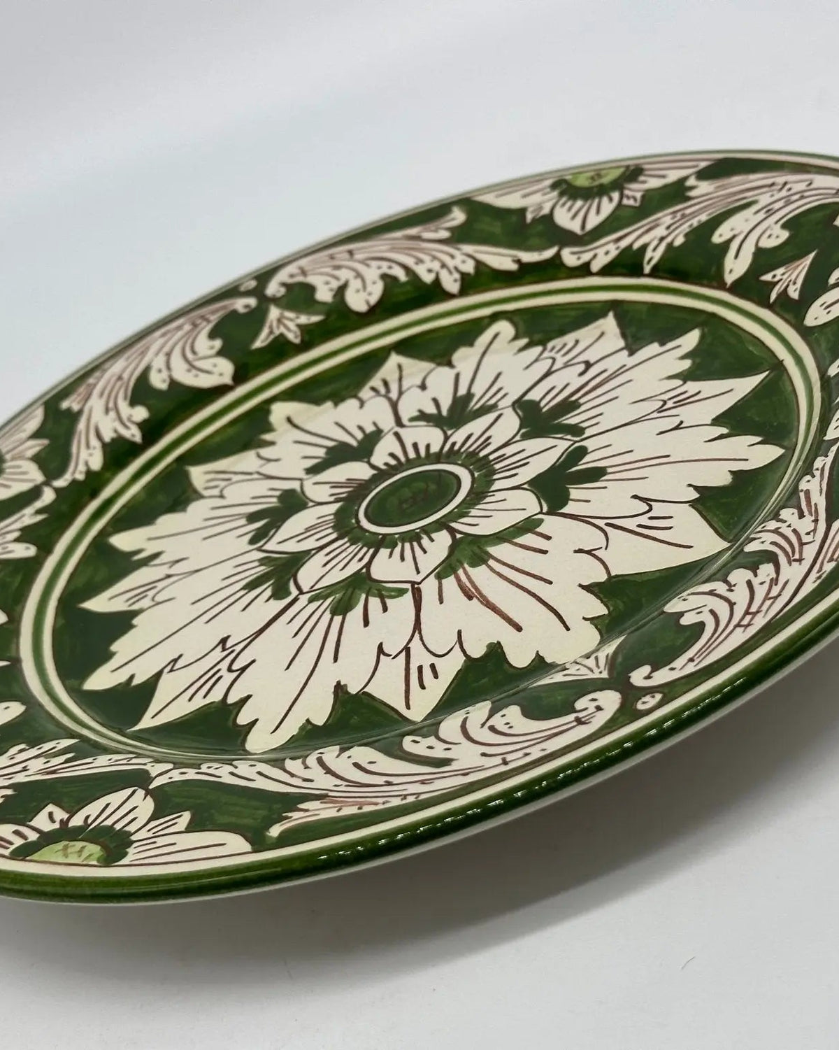 Piatto Piano Uso Alimentare Ceramica Caltagirone - Edera - PIATTI SERVIZIO