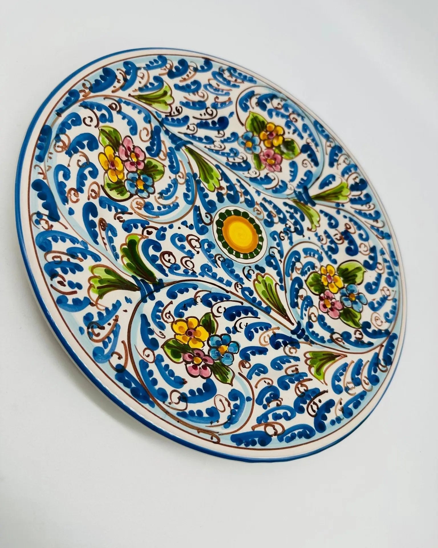 Piatto Piano Uso Alimentare Ceramica Caltagirone - Opale - PIATTI SERVIZIO