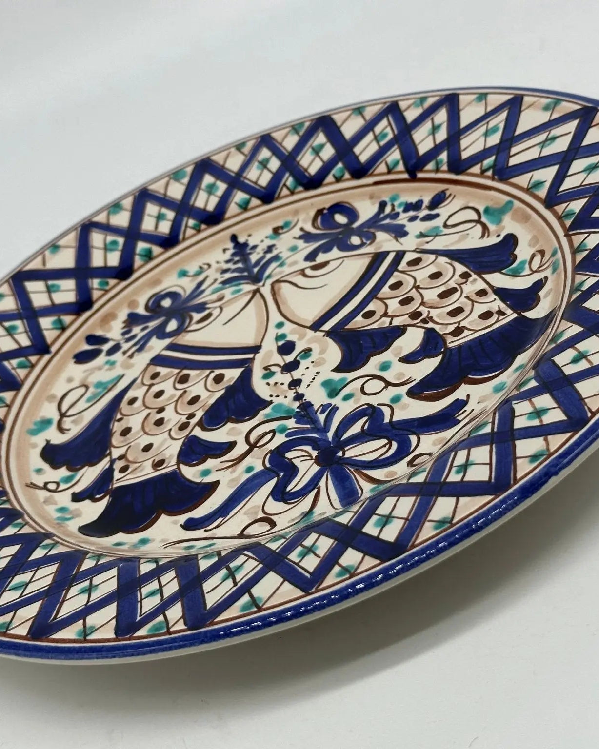 Piatto Piano Uso Alimentare Ceramica Caltagirone - Piscius - PIATTI SERVIZIO