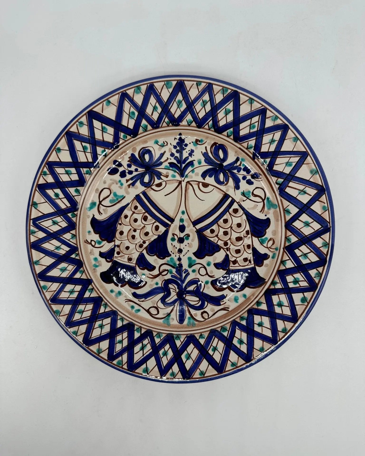 Piatto Piano Uso Alimentare Ceramica Caltagirone - Piscius - PIATTI SERVIZIO
