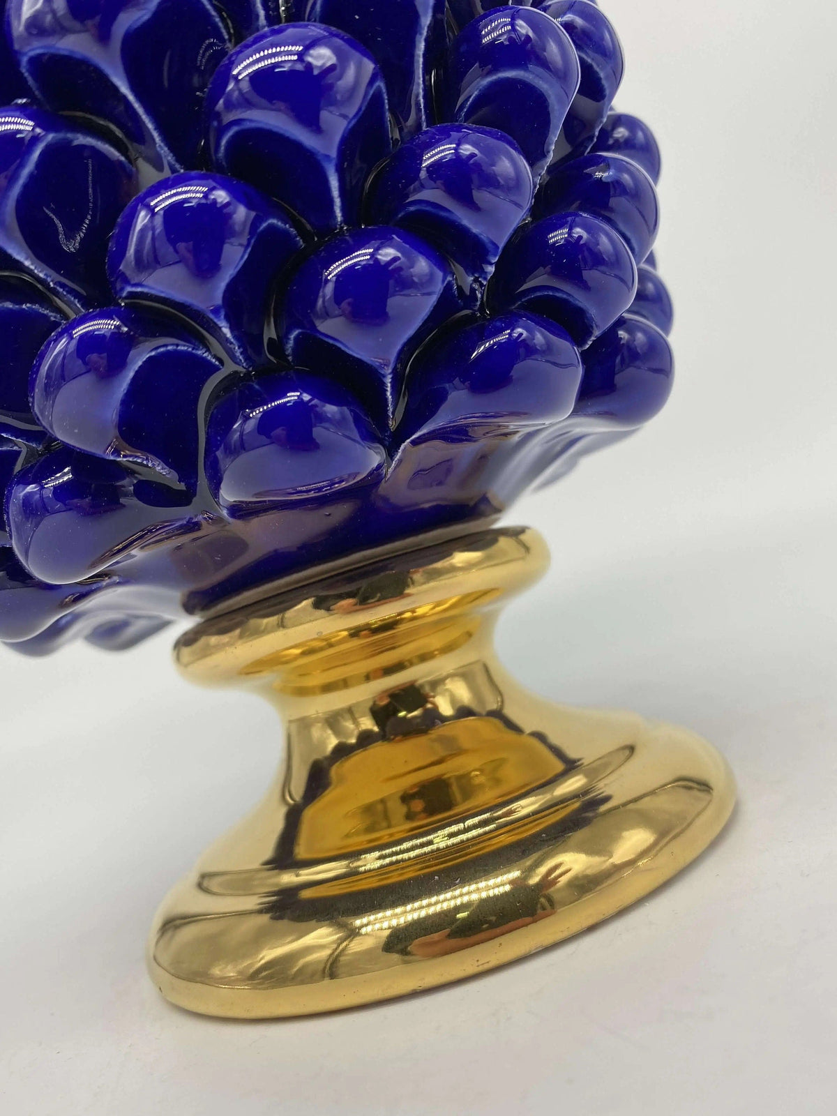 Pigna Aurum Ceramica Caltagirone cm H.20 Artigianale Blu DD CERAMICHE SICILIANE