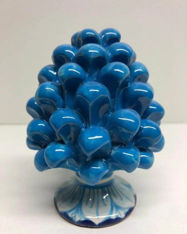 Pigna Ceramica Caltagirone cm H.10 Artigianale Base Decorata VARI COLORI DD CERAMICHE SICILIANE