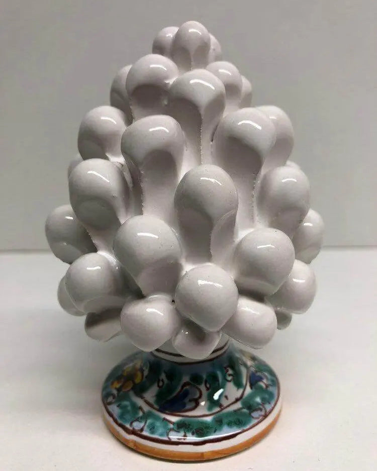 Pigna Ceramica Caltagirone cm H.10 Artigianale Base Decorata VARI COLORI DD CERAMICHE SICILIANE