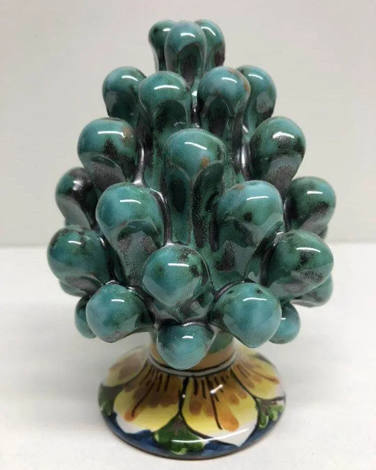 Pigna Ceramica Caltagirone cm H.10 Artigianale Base Decorata VARI COLORI DD CERAMICHE SICILIANE