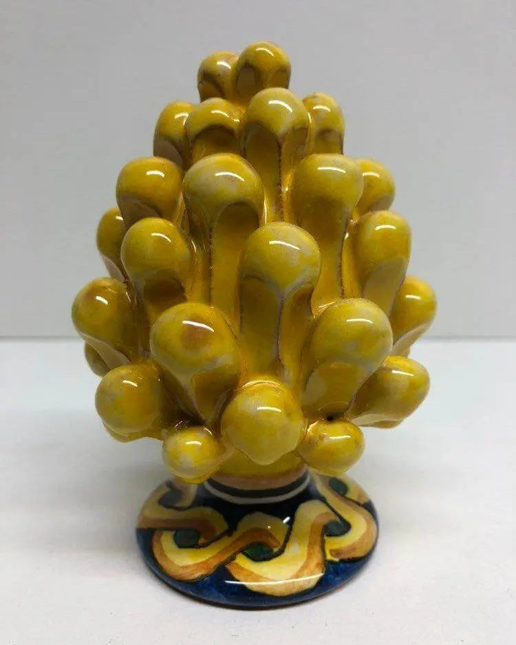 Pigna Ceramica Caltagirone cm H.10 Artigianale Base Decorata VARI COLORI DD CERAMICHE SICILIANE