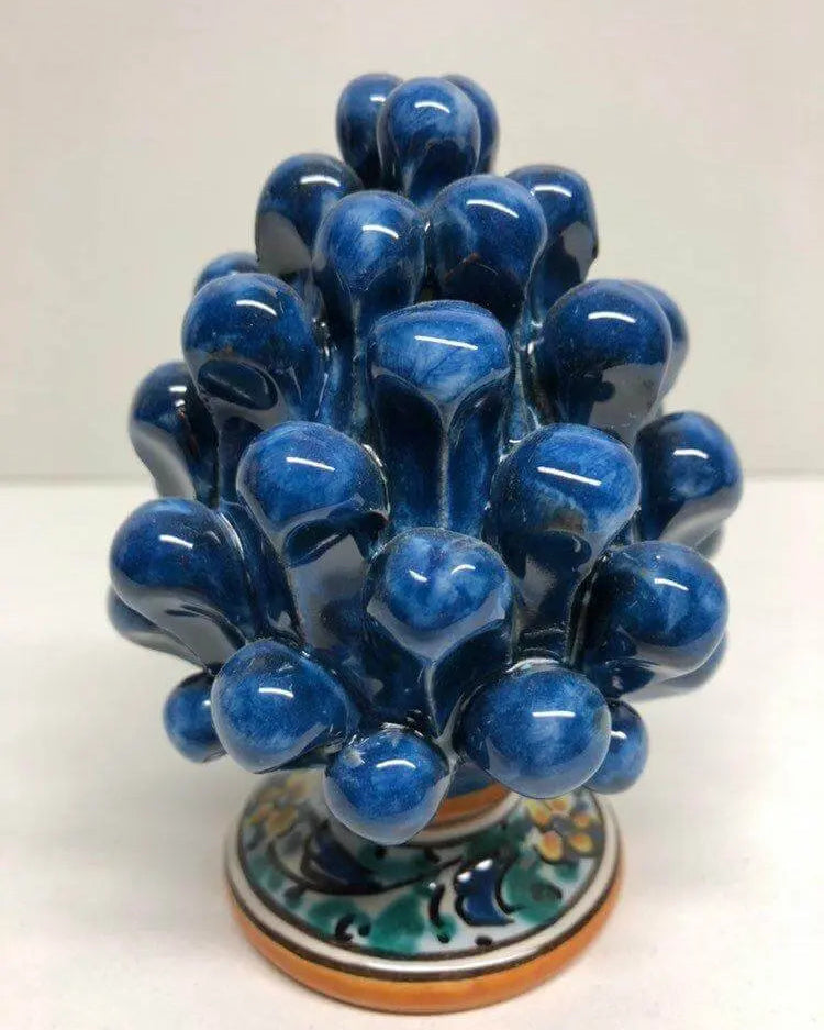 Pigna Ceramica Caltagirone cm H.10 Artigianale Base Decorata VARI COLORI DD CERAMICHE SICILIANE