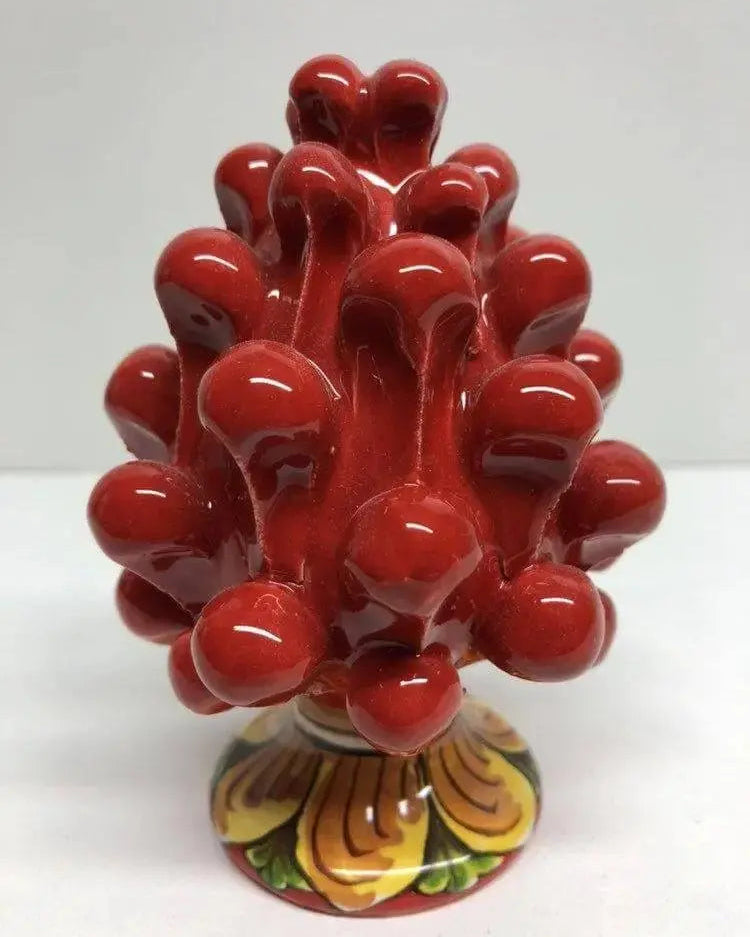 Pigna Ceramica Caltagirone cm H.10 Artigianale Base Decorata VARI COLORI - DD CERAMICHE SICILIANE