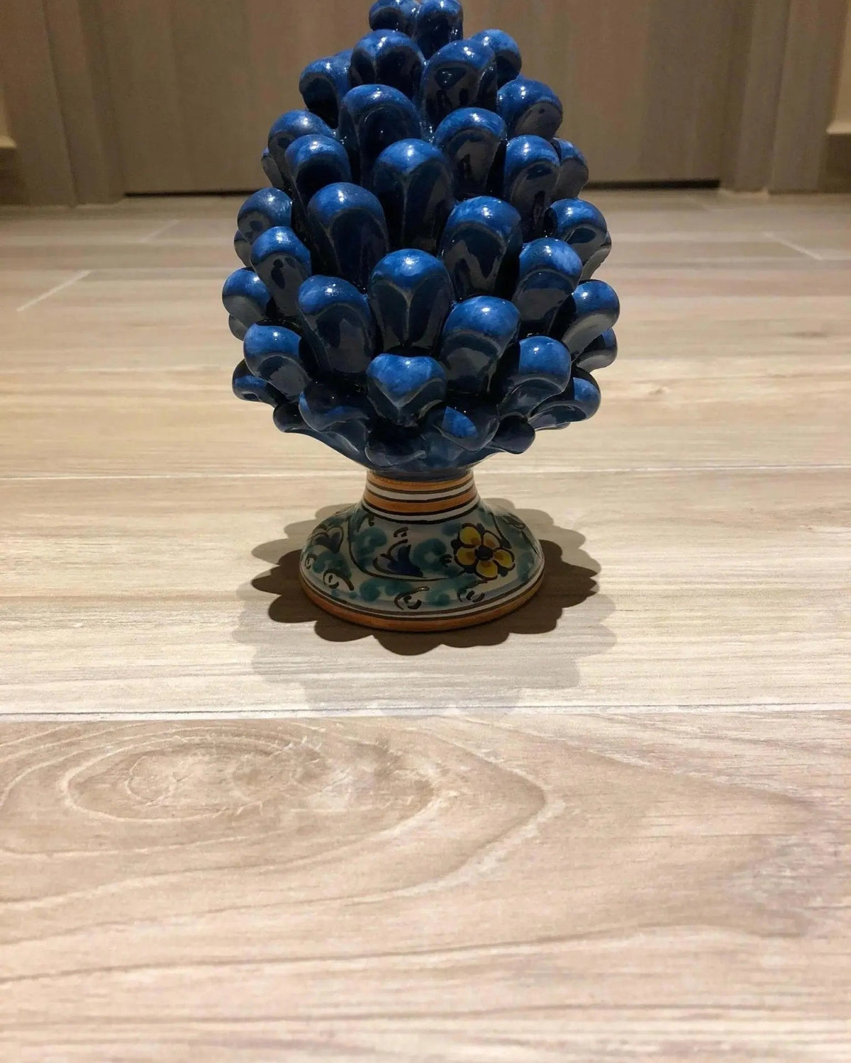 Pigna Ceramica Caltagirone cm H.15 Artigianale con Base Decorata VARI COLORI - DD CERAMICHE SICILIANE