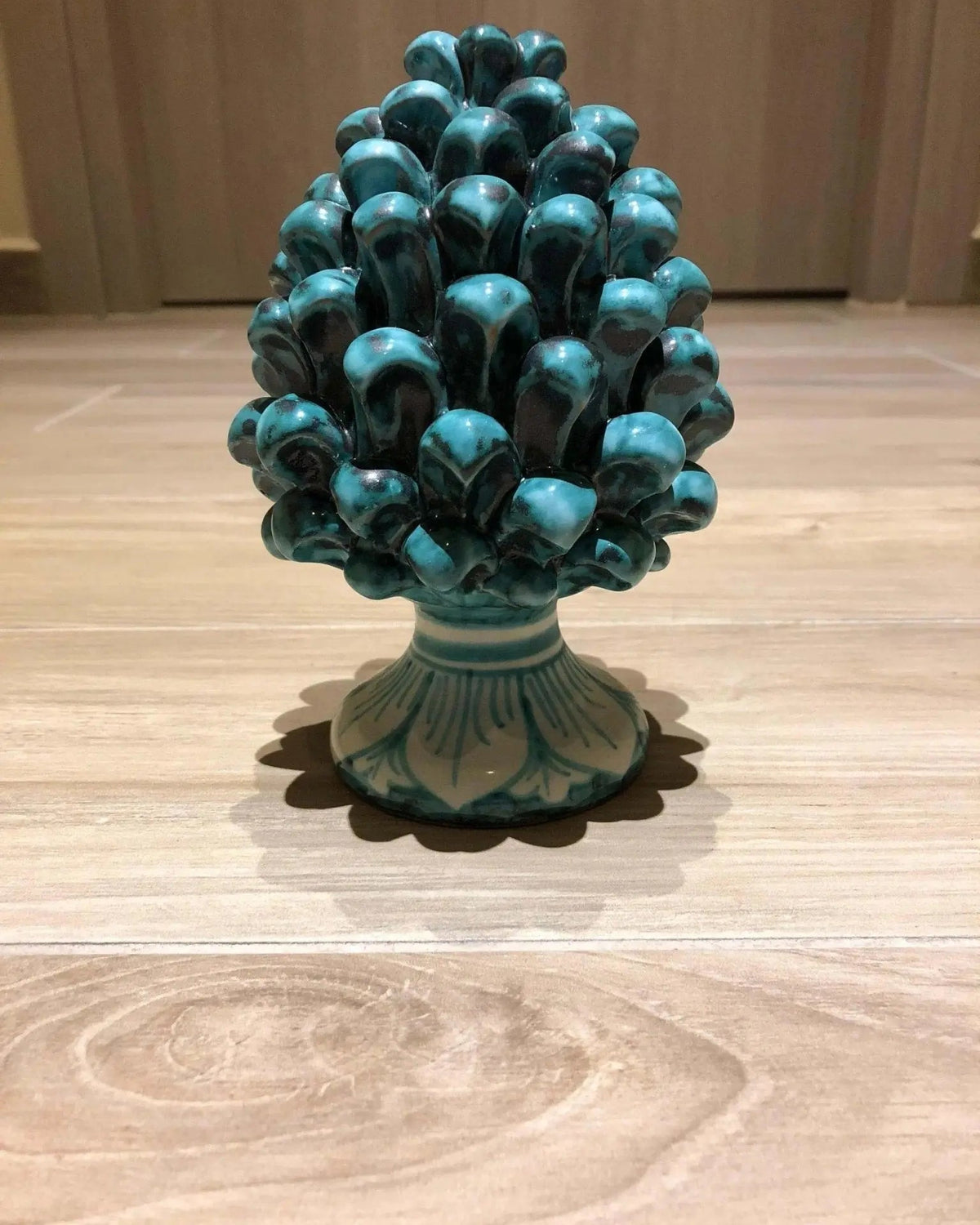 Pigna Ceramica Caltagirone cm H.15 Artigianale con Base Decorata VARI COLORI - DD CERAMICHE SICILIANE