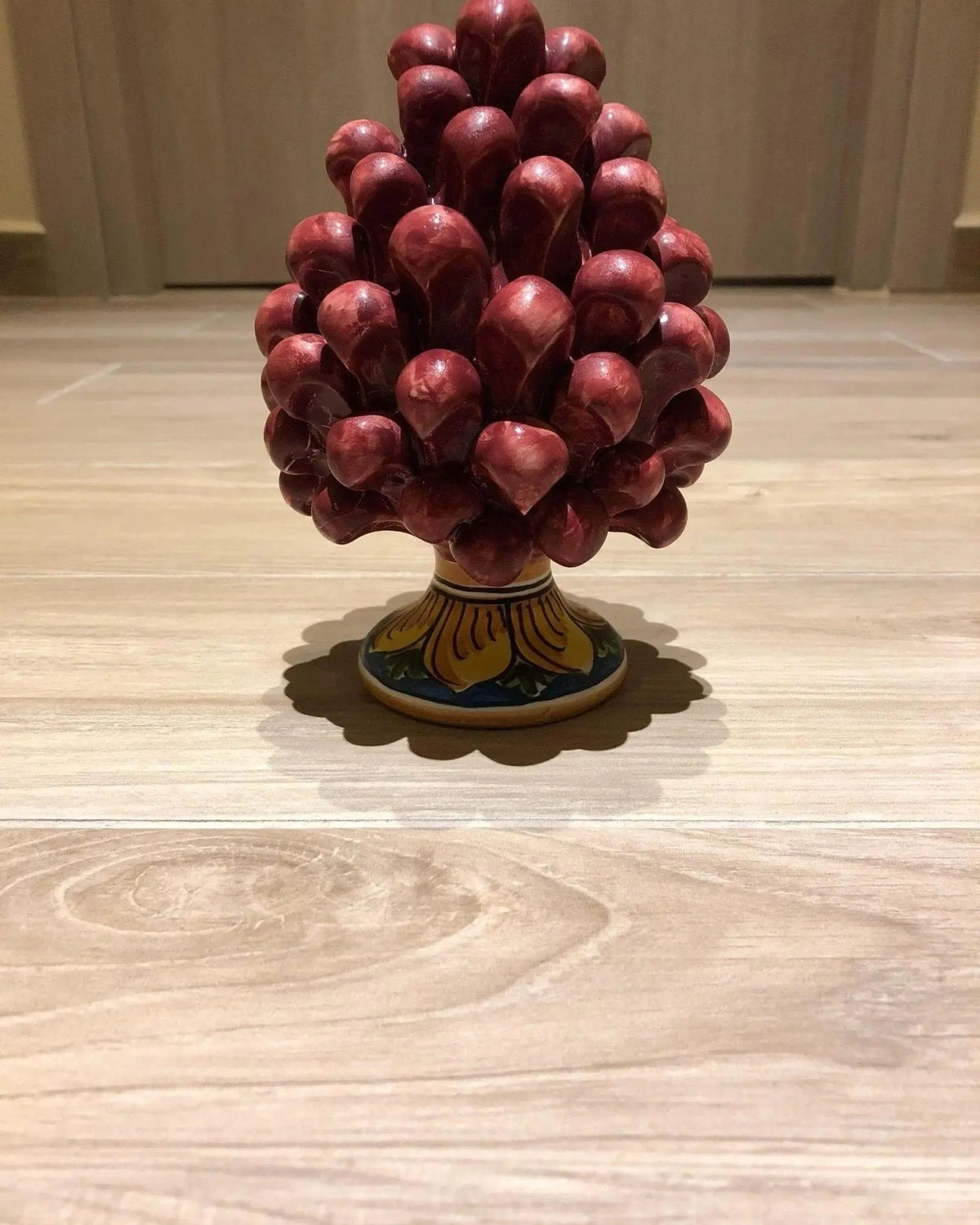 Pigna Ceramica Caltagirone cm H.15 Artigianale con Base Decorata VARI COLORI - DD CERAMICHE SICILIANE