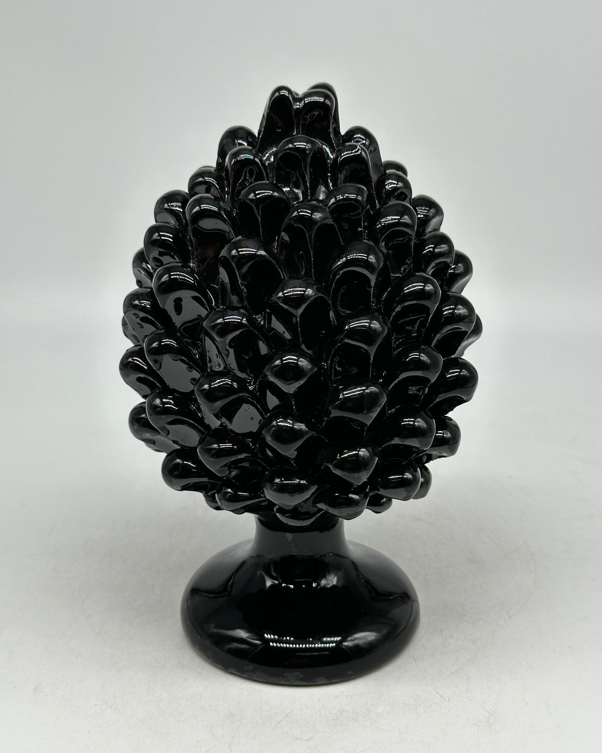 Pigna Ceramica Caltagirone cm H.20 Artigianale Nero - PIGNE