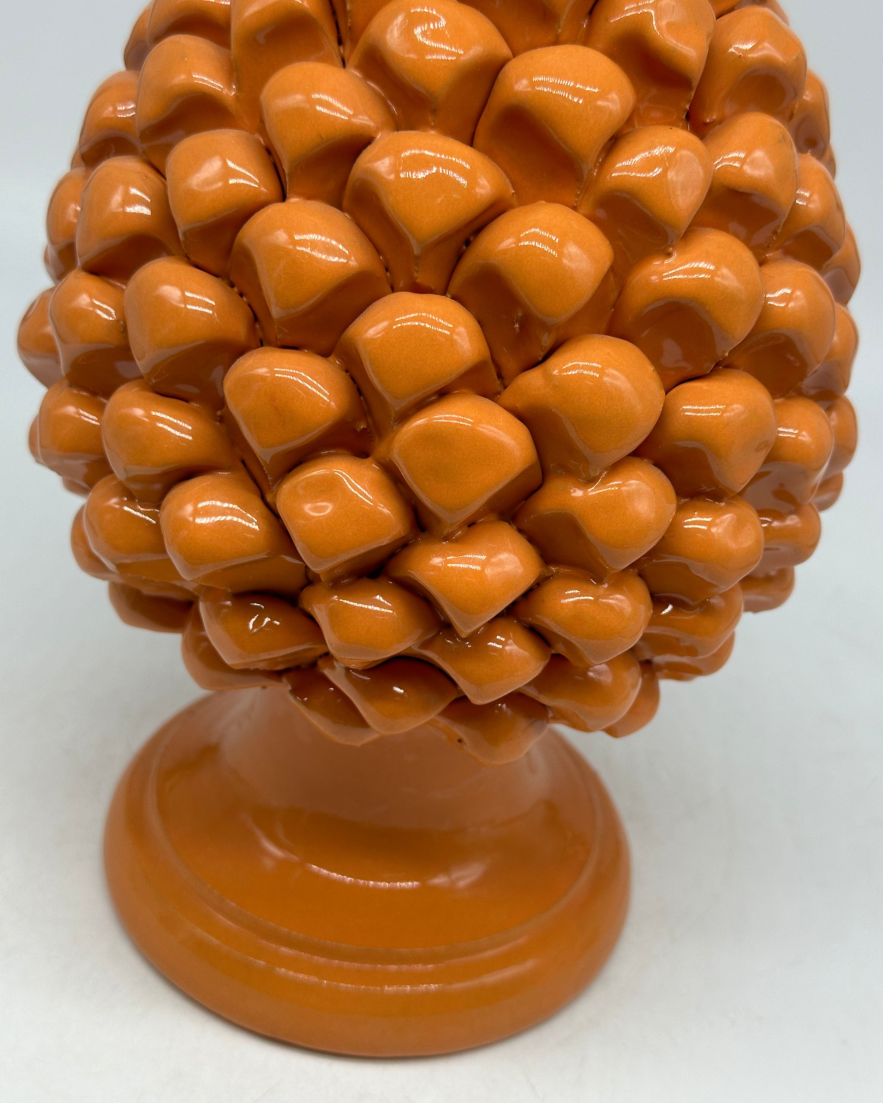 Pigna Ceramica Caltagirone cm H.25 Artigianale Arancione - PIGNE