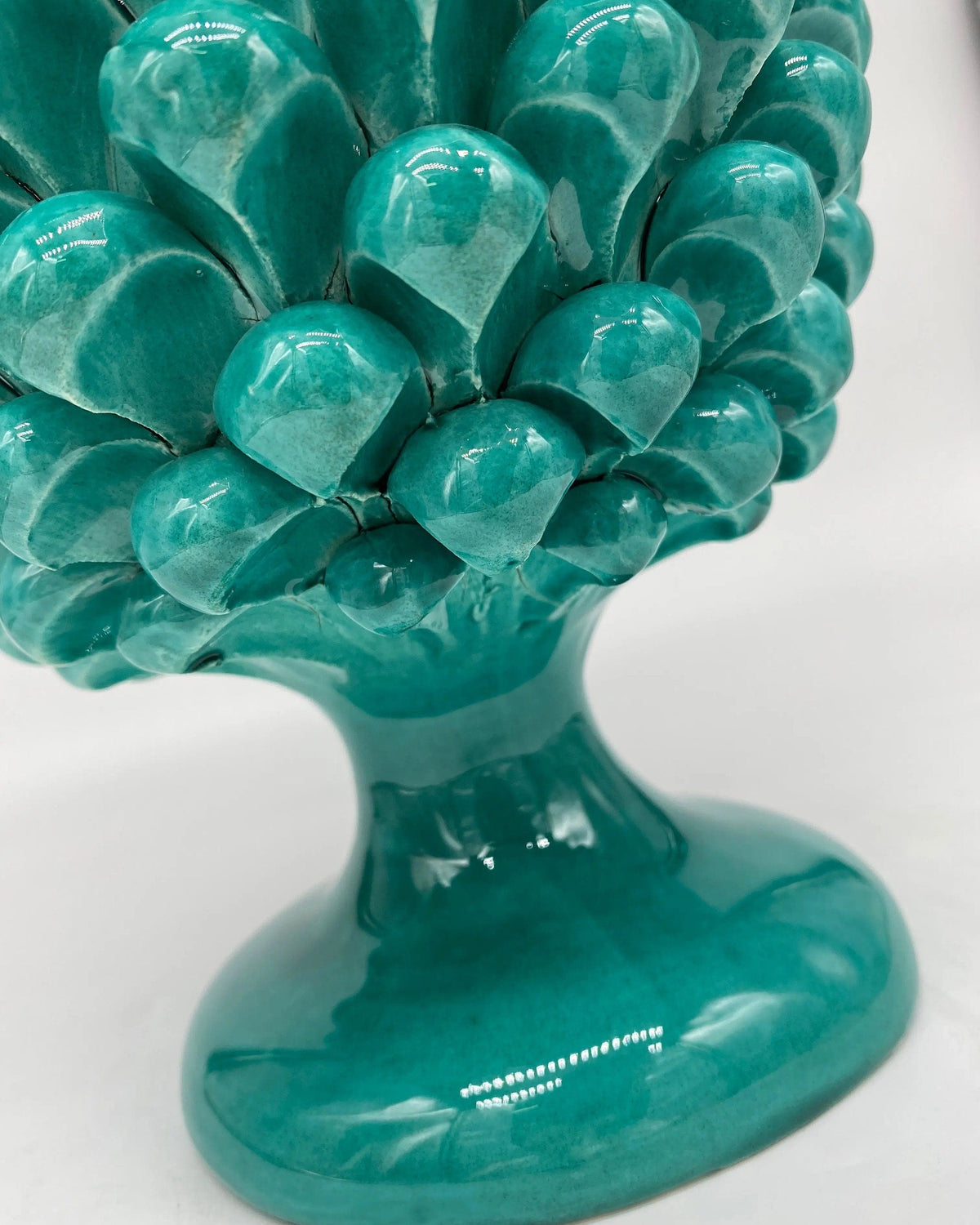 Pigna Ceramica Caltagirone cm H.25 Artigianale Verde Cristallo DD CERAMICHE SICILIANE