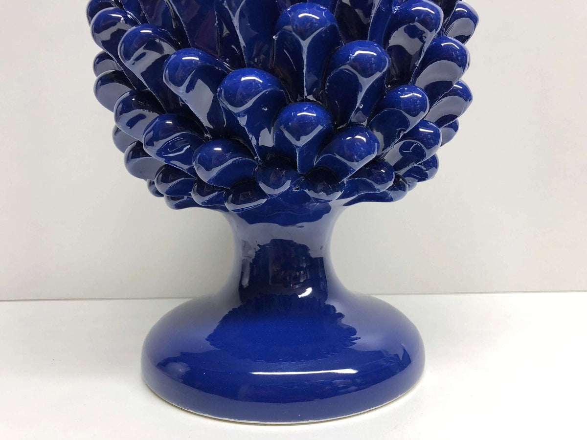 Pigna Ceramica Caltagirone cm H.30 Artigianale Blu Notte DD CERAMICHE SICILIANE