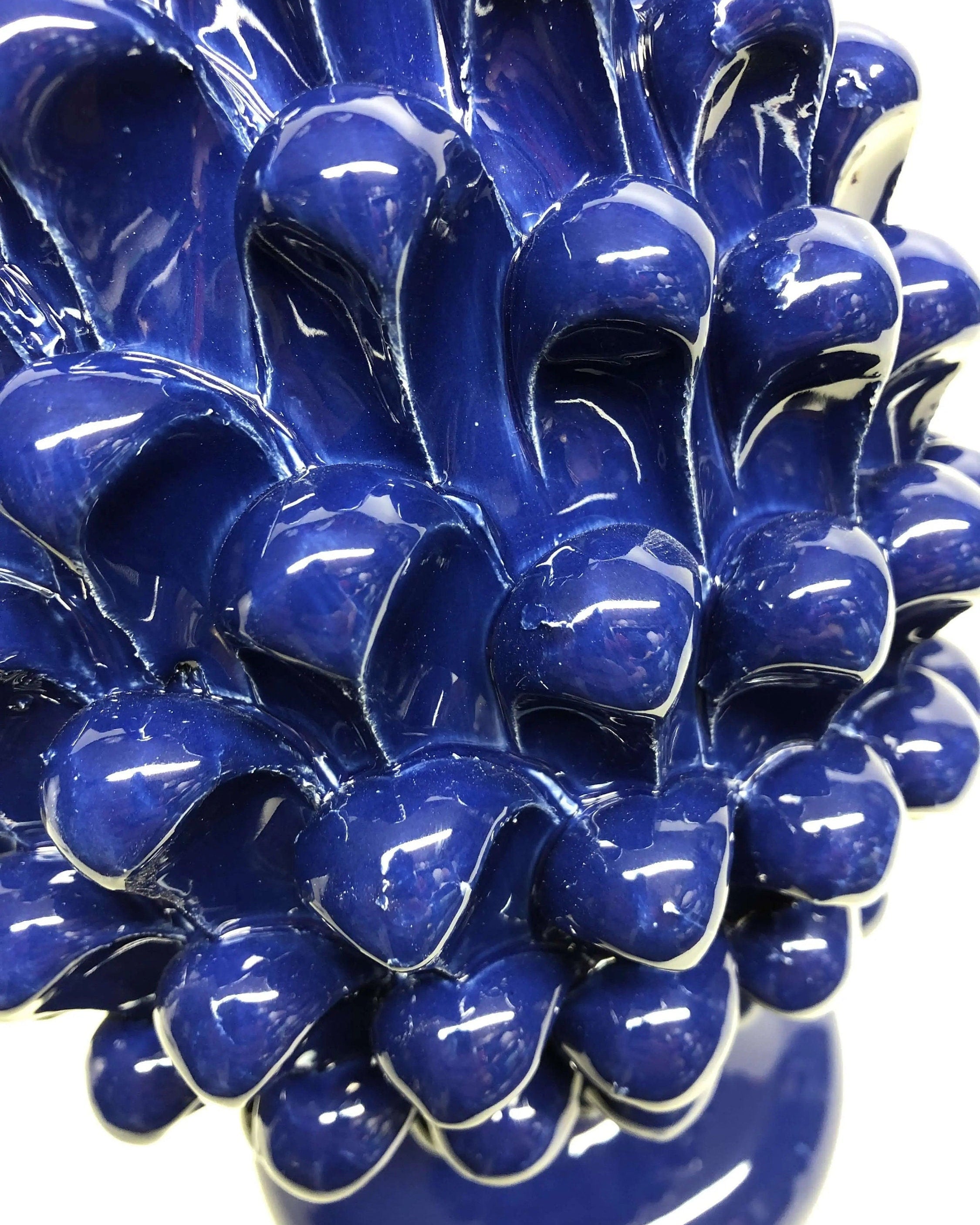 Pigna Ceramica Caltagirone cm H.30 Artigianale Blu Notte DD CERAMICHE SICILIANE