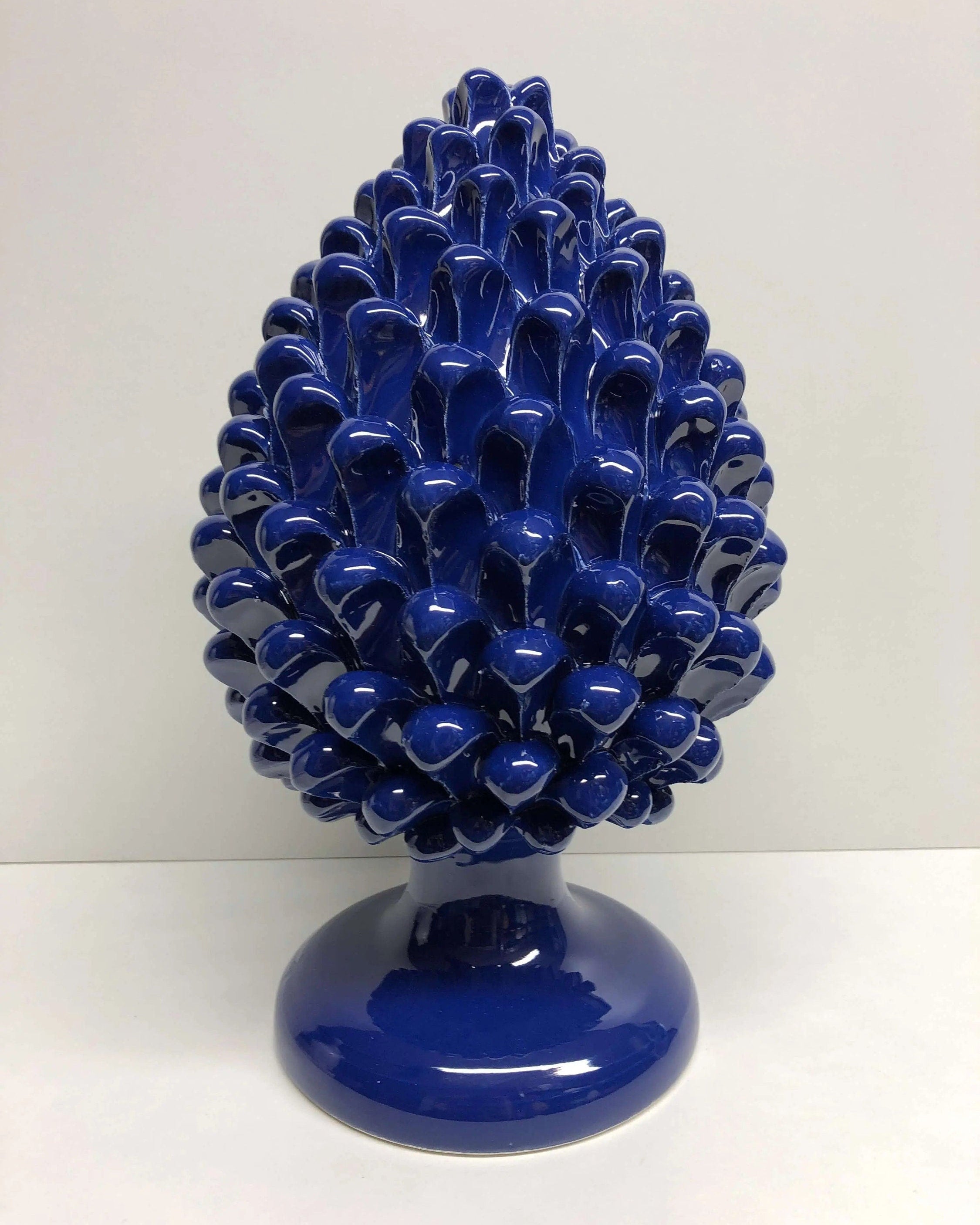 Pigna Ceramica Caltagirone cm H.30 Artigianale Blu Notte DD CERAMICHE SICILIANE
