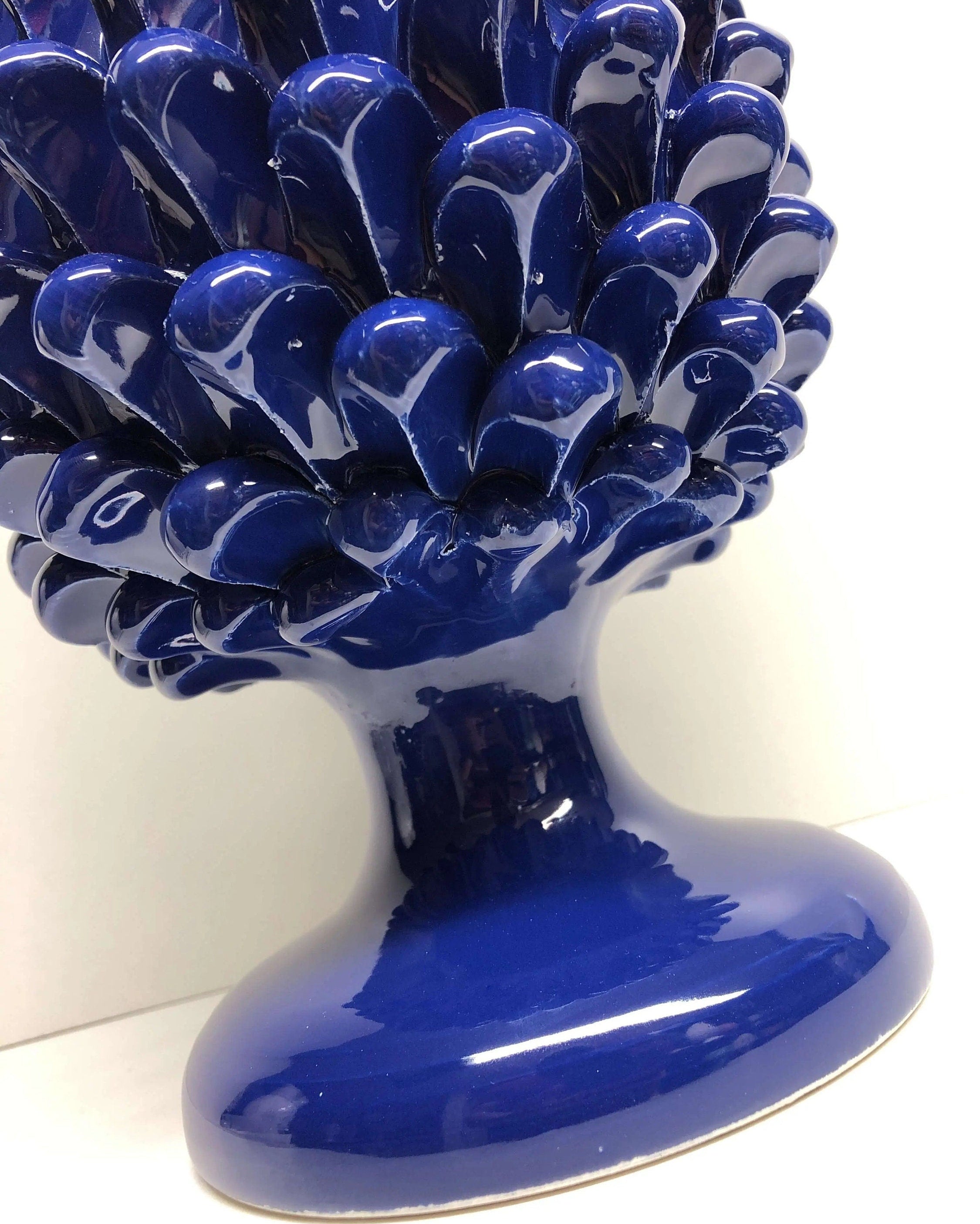 Pigna Ceramica Caltagirone cm H.30 Artigianale Blu Notte DD CERAMICHE SICILIANE