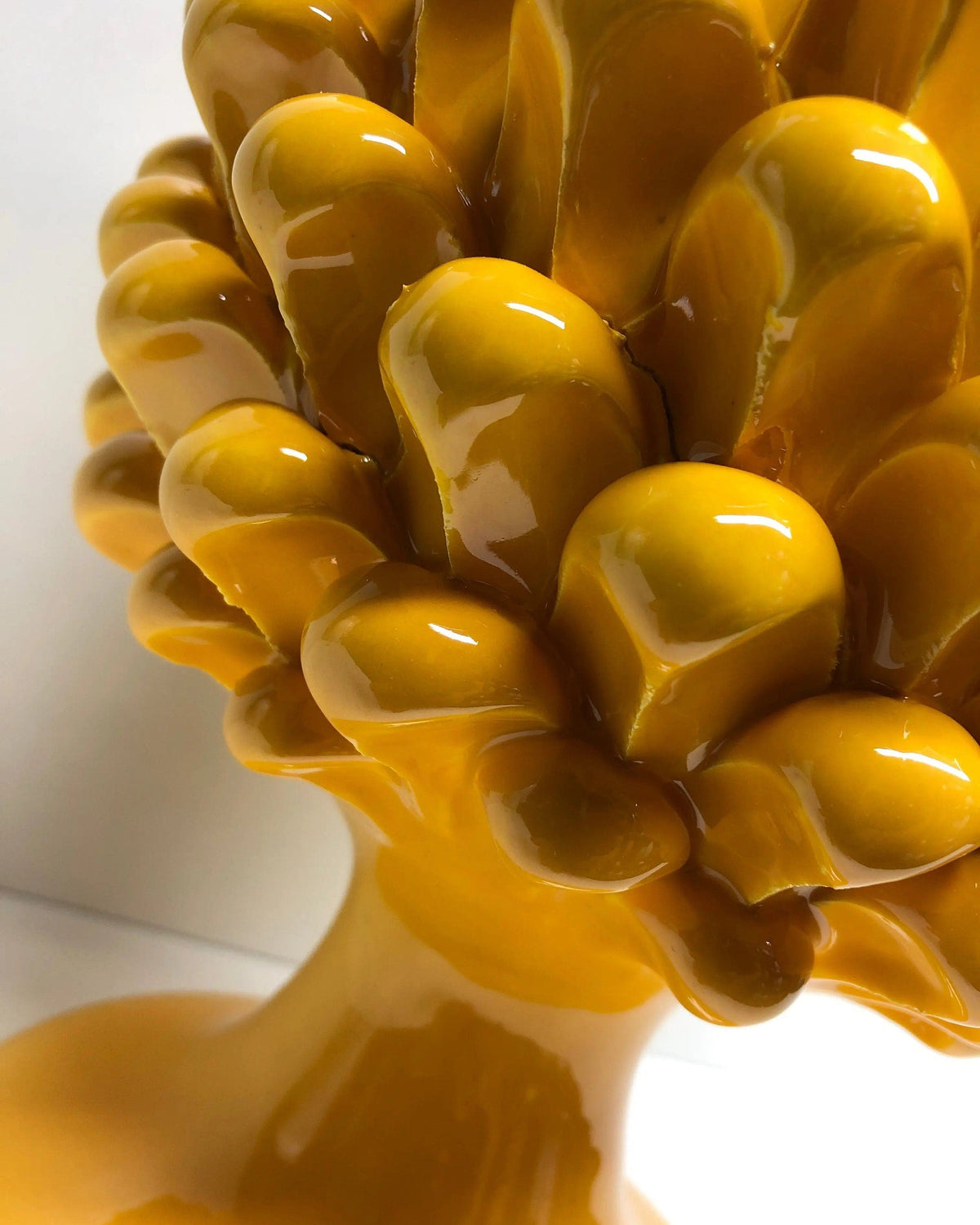 Pigna Ceramica Caltagirone cm H.30 Artigianale Giallo DD CERAMICHE SICILIANE