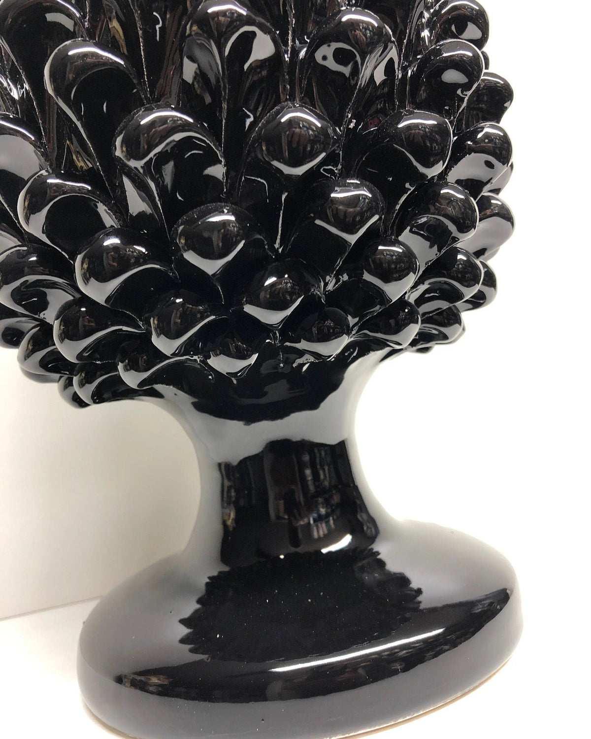 Pigna Ceramica Caltagirone cm H.30 Artigianale Nero DD CERAMICHE SICILIANE
