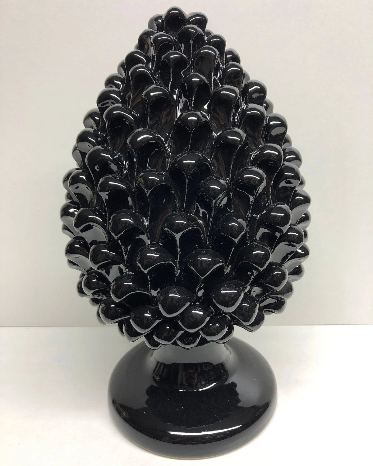 Pigna Ceramica Caltagirone cm H.30 Artigianale Nero DD CERAMICHE SICILIANE