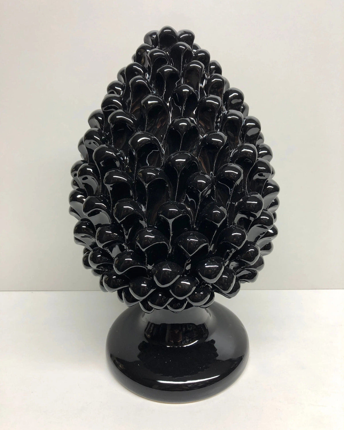 Pigna Ceramica Caltagirone cm H.30 Artigianale Nero DD CERAMICHE SICILIANE